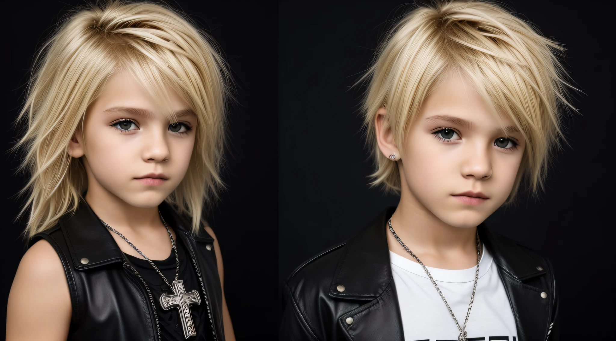 BLONDE HAIR KIDS MAN CABELO LONGO METAL HAIR , Gothic cross, cruz, CRUZES