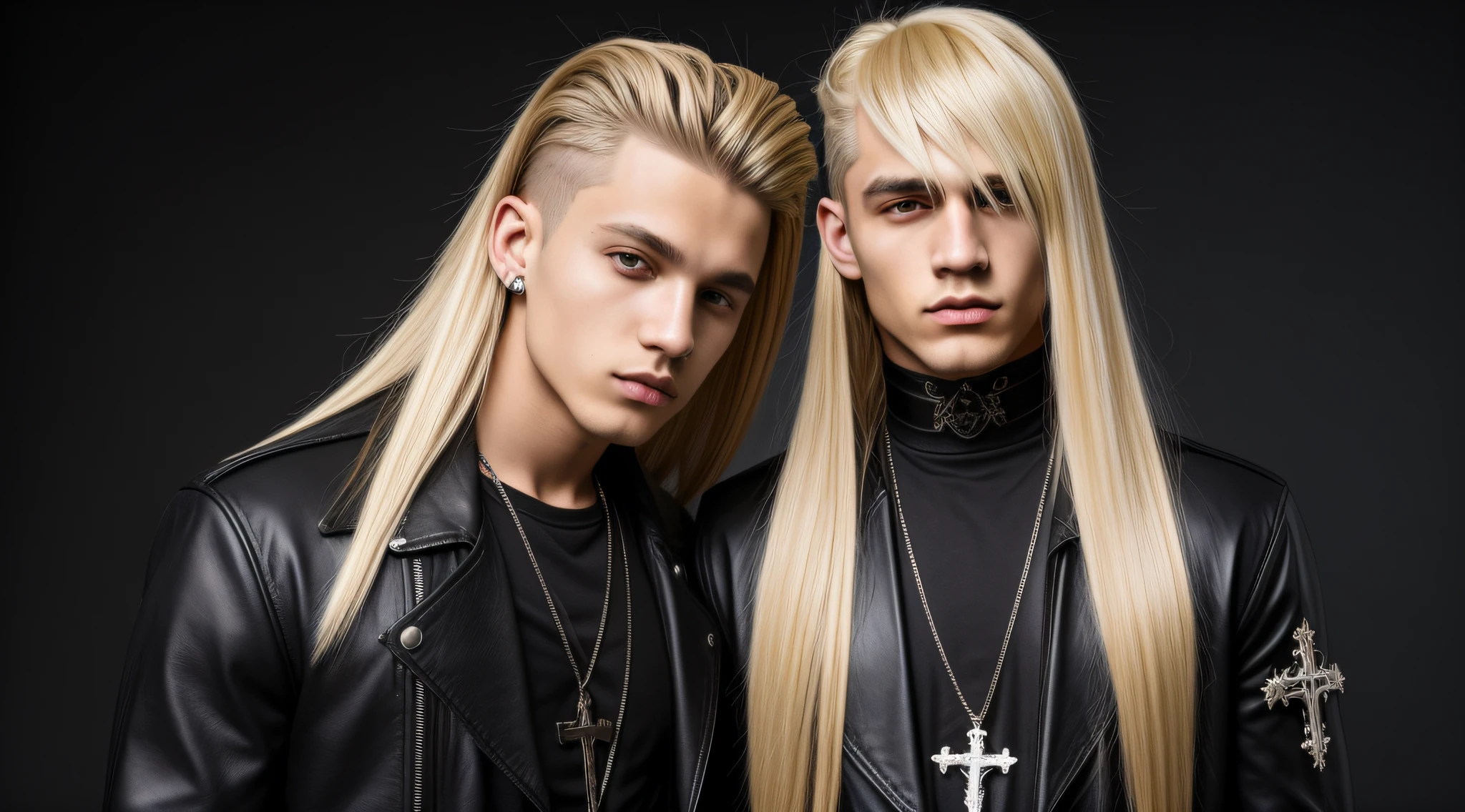 BLONDE HAIR KIDS MAN CABELO LONGO METAL HAIR , Gothic cross, cruz, CRUZES