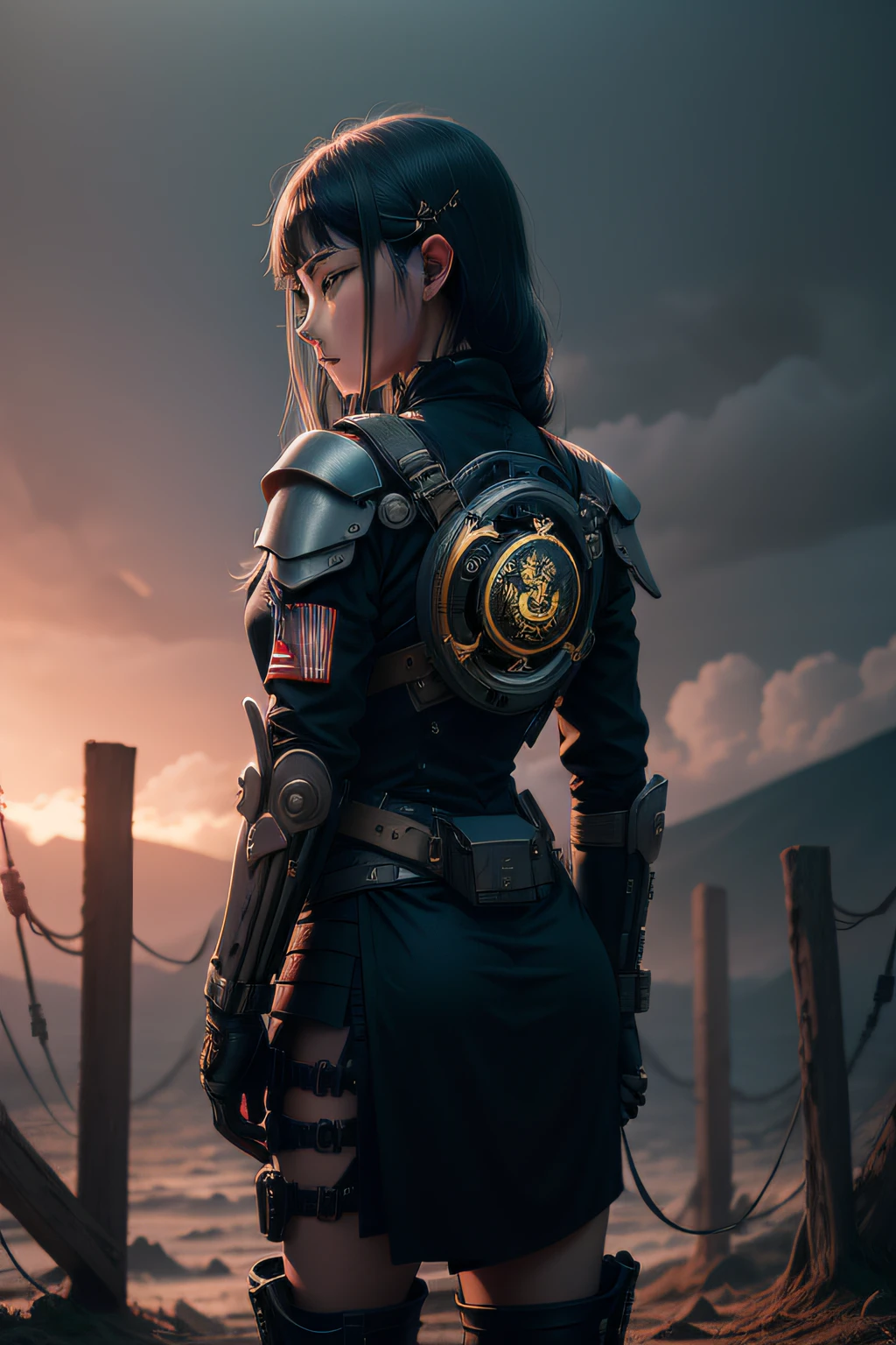 Eschatological,Mercenary,Military equipment, Taoist jewelry,Taoist,yin yang,Advanced exoskeleton,Advanced equipment,It looks vicissitudes,Firearms,废墟,Cthulhu,Lightning strikes wood,phSaber