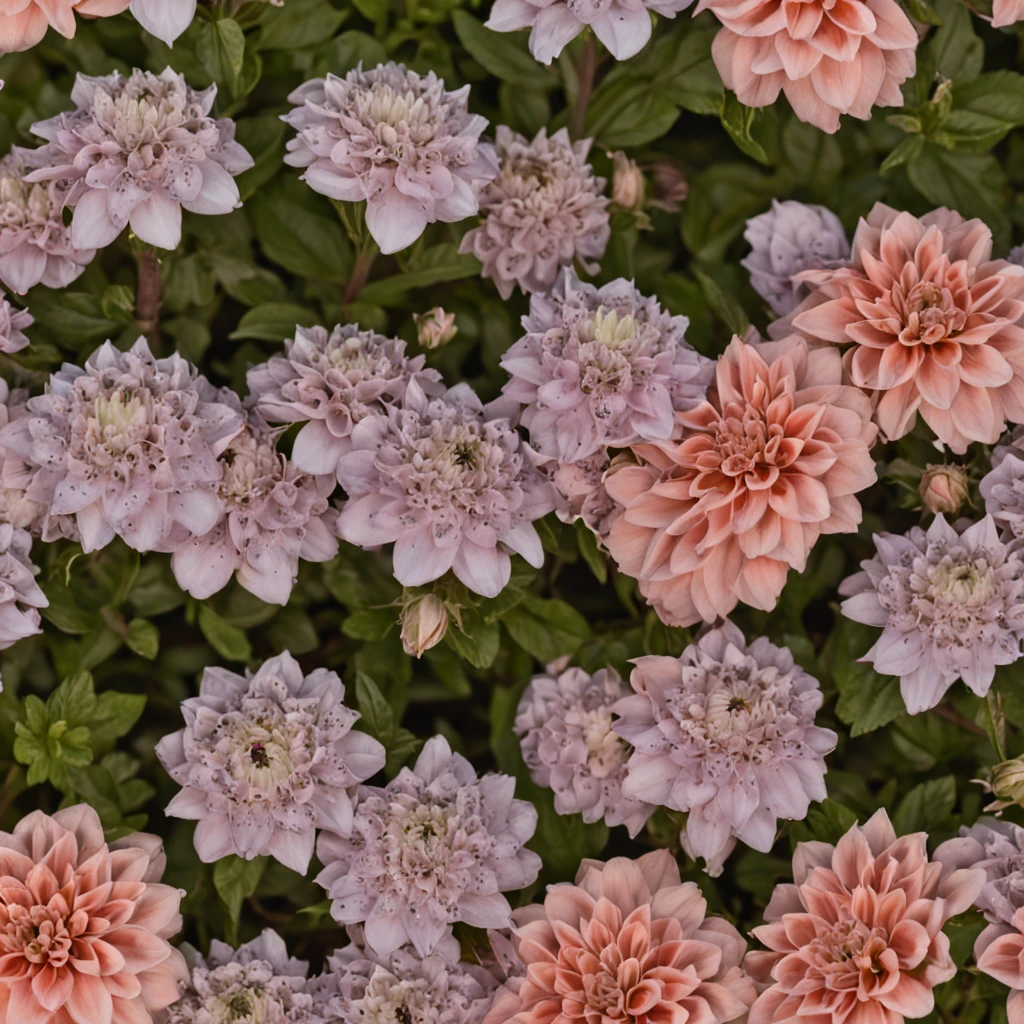 Field of flowering flowers seamless pattern