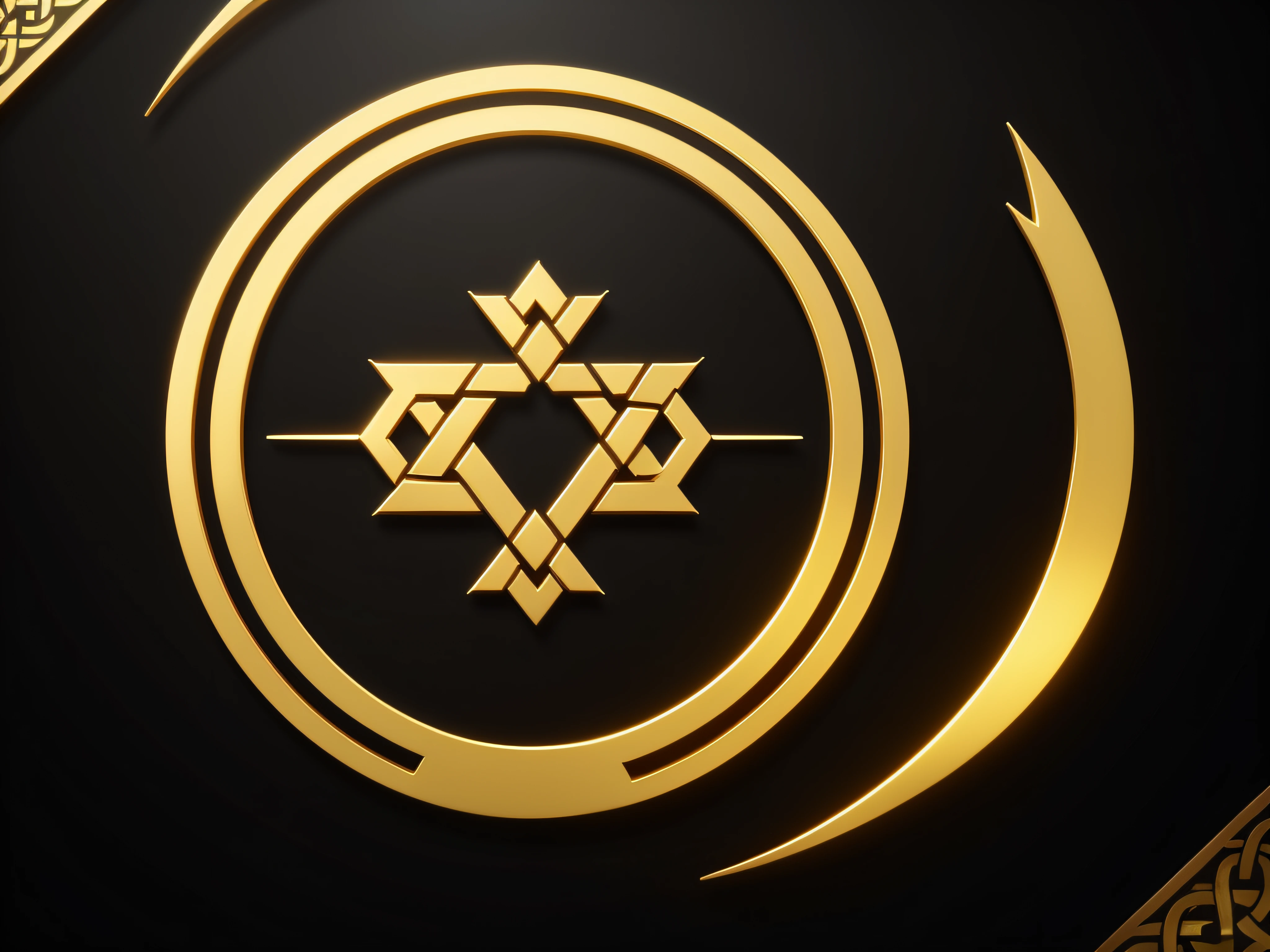 logo, celtic, logo, trisquel, design, 16k, gold, black background, geometric, black to gold, text: gold, white color, dark background, unreal engine, loish, rhads, beeple,