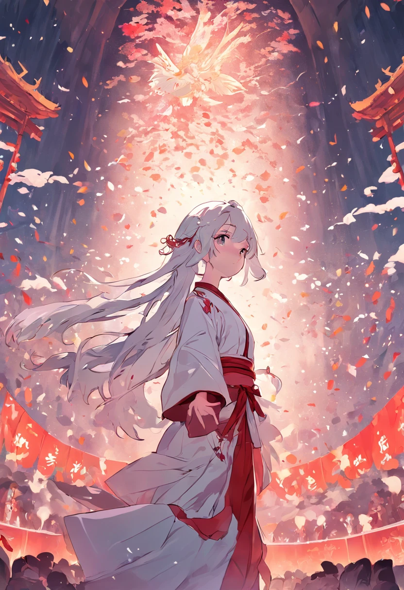 "(White background，Silhouette with closed eyes，Long colorful hair，Oriental elements, shrine maiden)，(Chinese illustration:1.3)，(Reasonable design，Clear lines，High sharpness，Best quality，The is very detailed，Masterpiece grade，movie light effect，4K)"