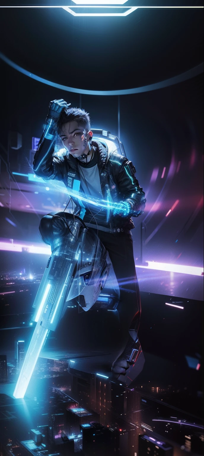 Cyber punk, realistic face, smart boy, realistic, 8k quality,