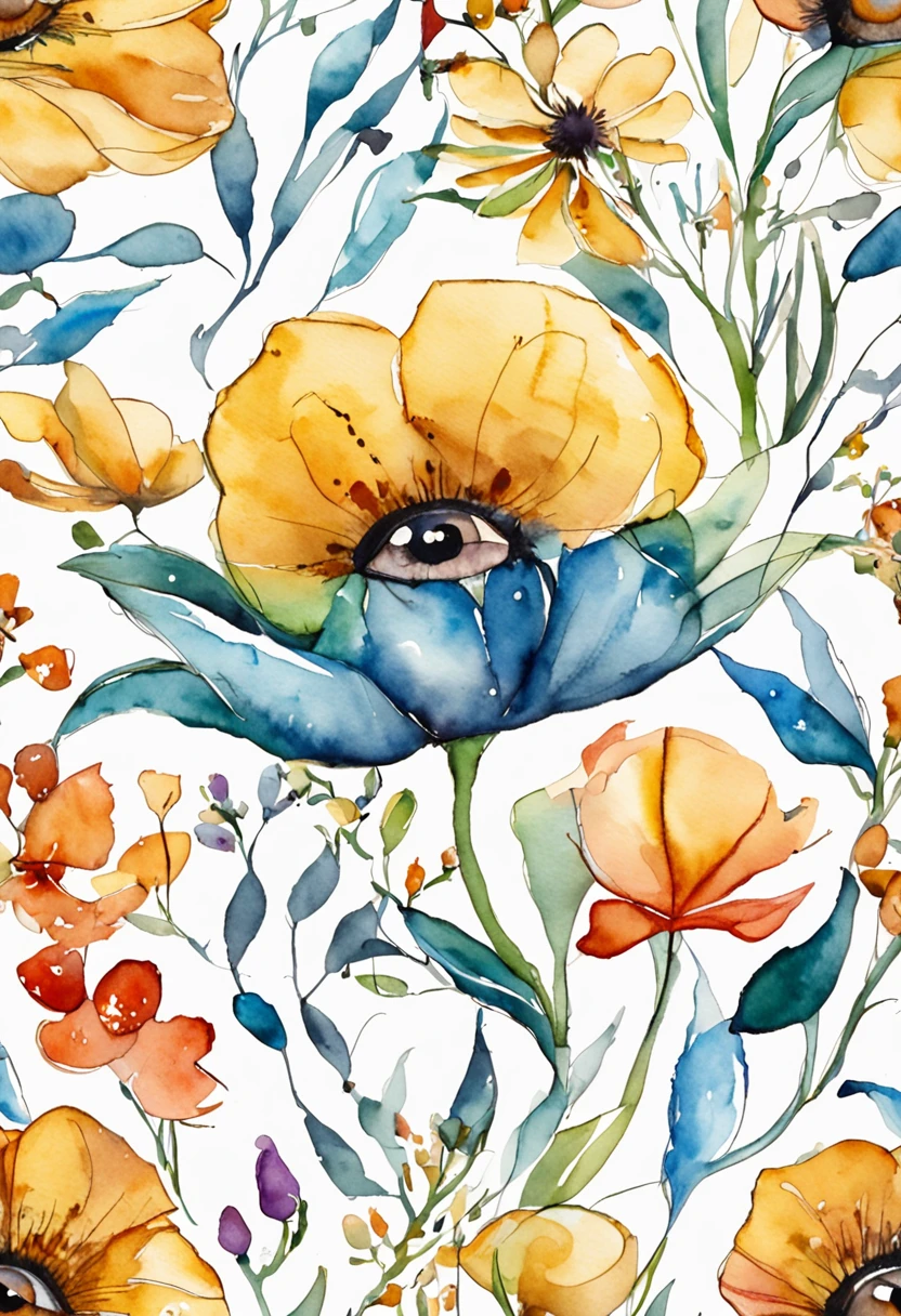 Um olho sobre papel branco expressa apenas por tons de tinta々e uma tesoura que sobe::Pale Touch style、pintura a tinta e aquarela、Desenhar apenas com tons de tinta preto e branco、alto detalhe、Fotorrealista ::n_Style illustration ::