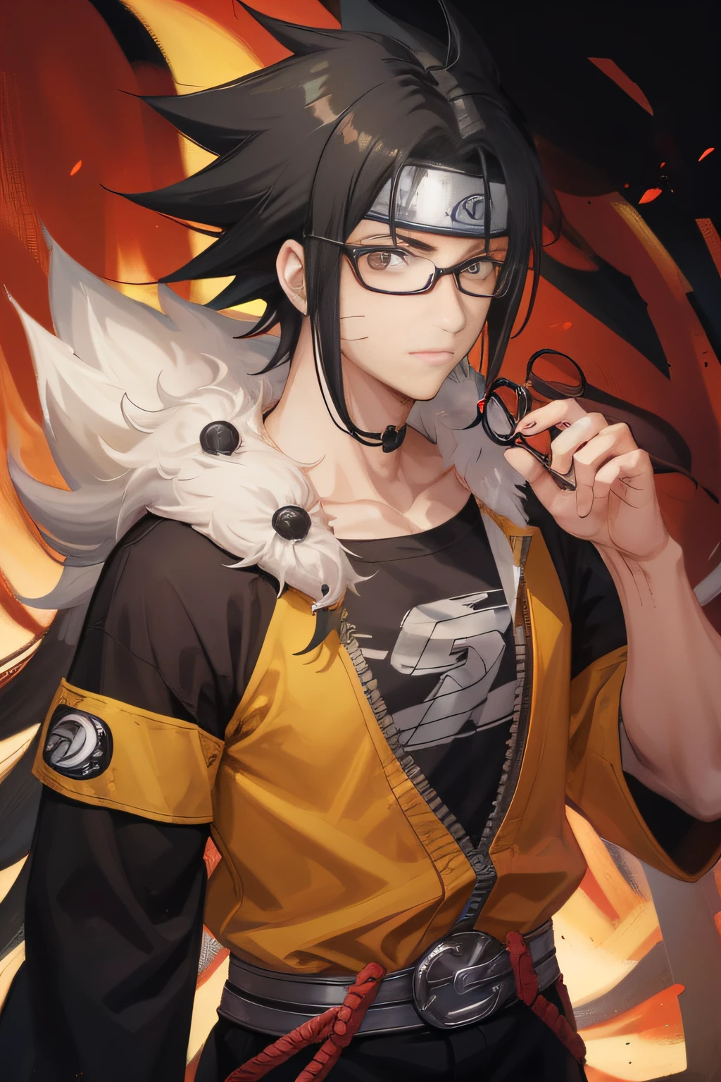 cria o naruto com o cabelo preto e oculos