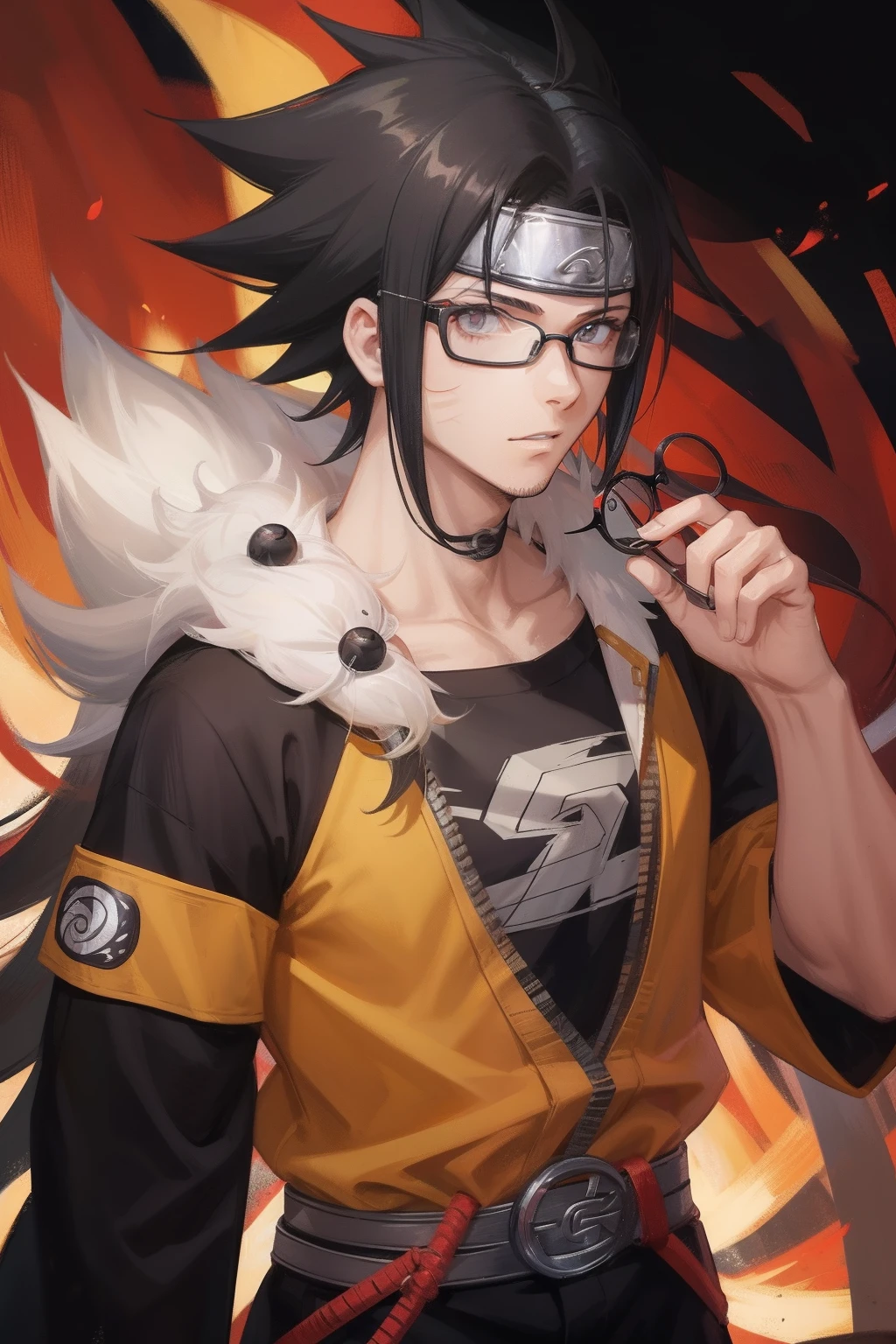 cria o naruto com o cabelo preto e oculos