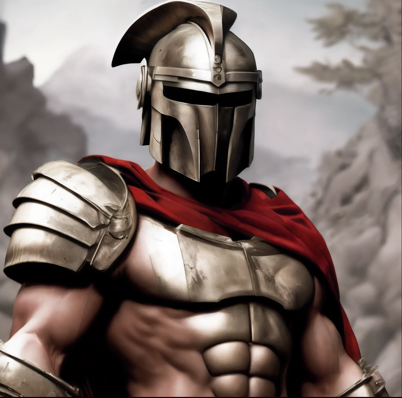 A close up of a man in armor with a helmet on - SeaArt AI