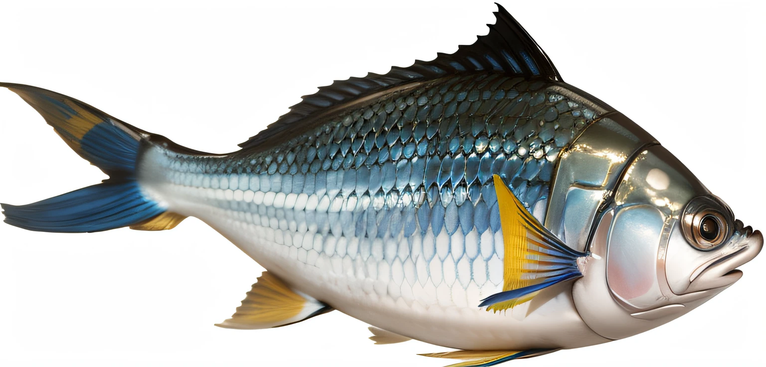 Peixe azul no modo desenho (alta qualidade) (boca aberta)