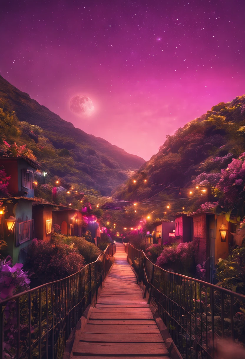noite estrelada e um personagem infantil, girl 7 year old, fechando os olhos para entrar no mundo dos sonhos.