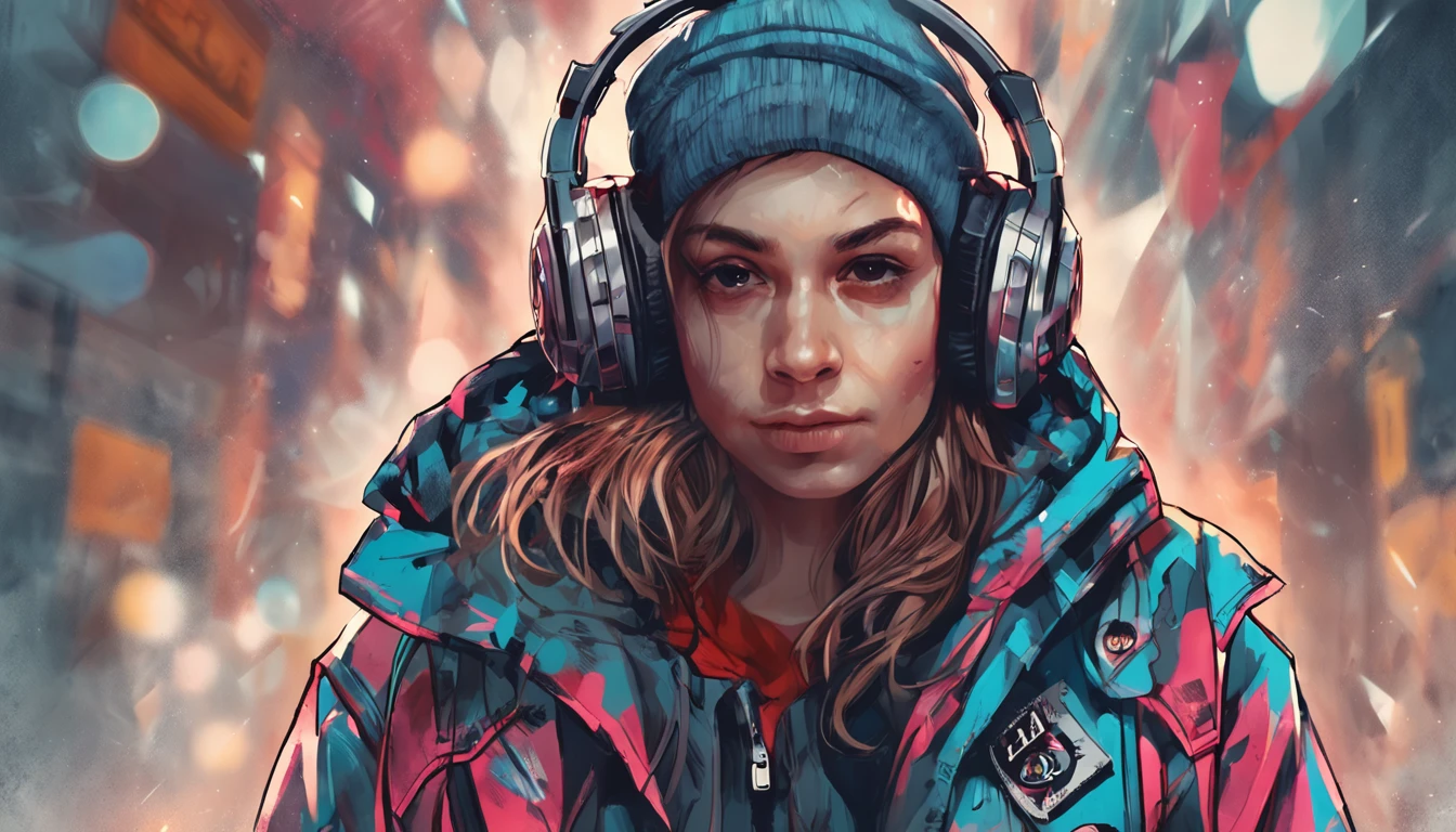 Perfect centering, Cute mouse, Wear a student team jacket, Wearing sunglasses, Wearing headphones, cheerfulness, Standing position, Abstract beauty, Centered, Looking at the camera, Facing the camera, nearing perfection, Dynamic, Highly detailed, smooth, Sharp focus, 8K, high definition resolution, illustration, Art by Carne Griffiths and Wadim Kashin, White background