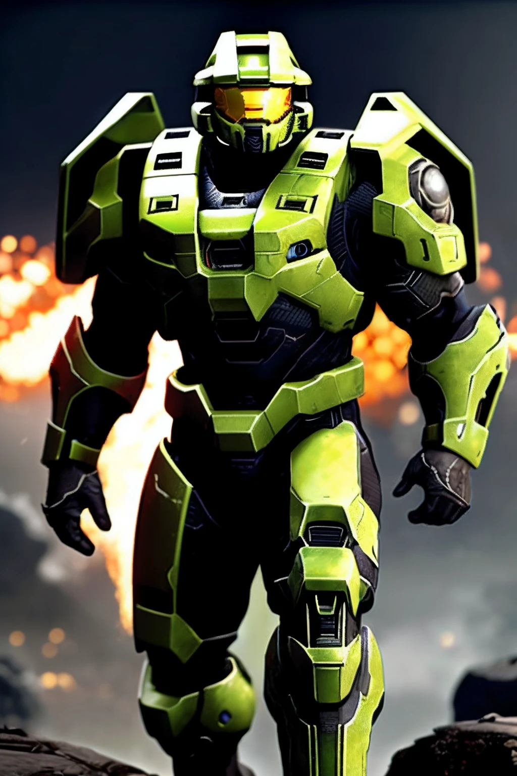 Representative of the Cavinant race from the game Halo, On the background of the game, Cinematic lighting, Halo 3 Playstyle, hight resolution, Best Quality, Film grain