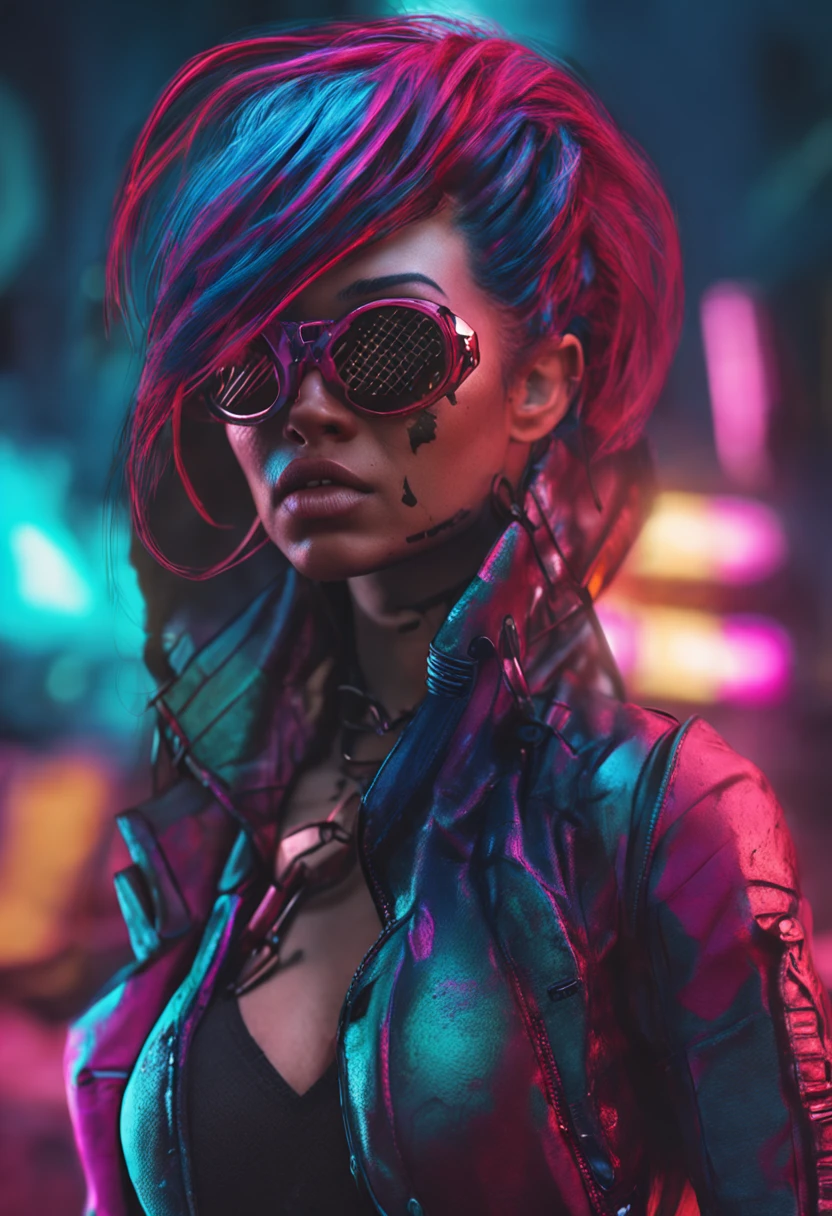 uma mulher super sexy no estilo pinnup, cyberpunk