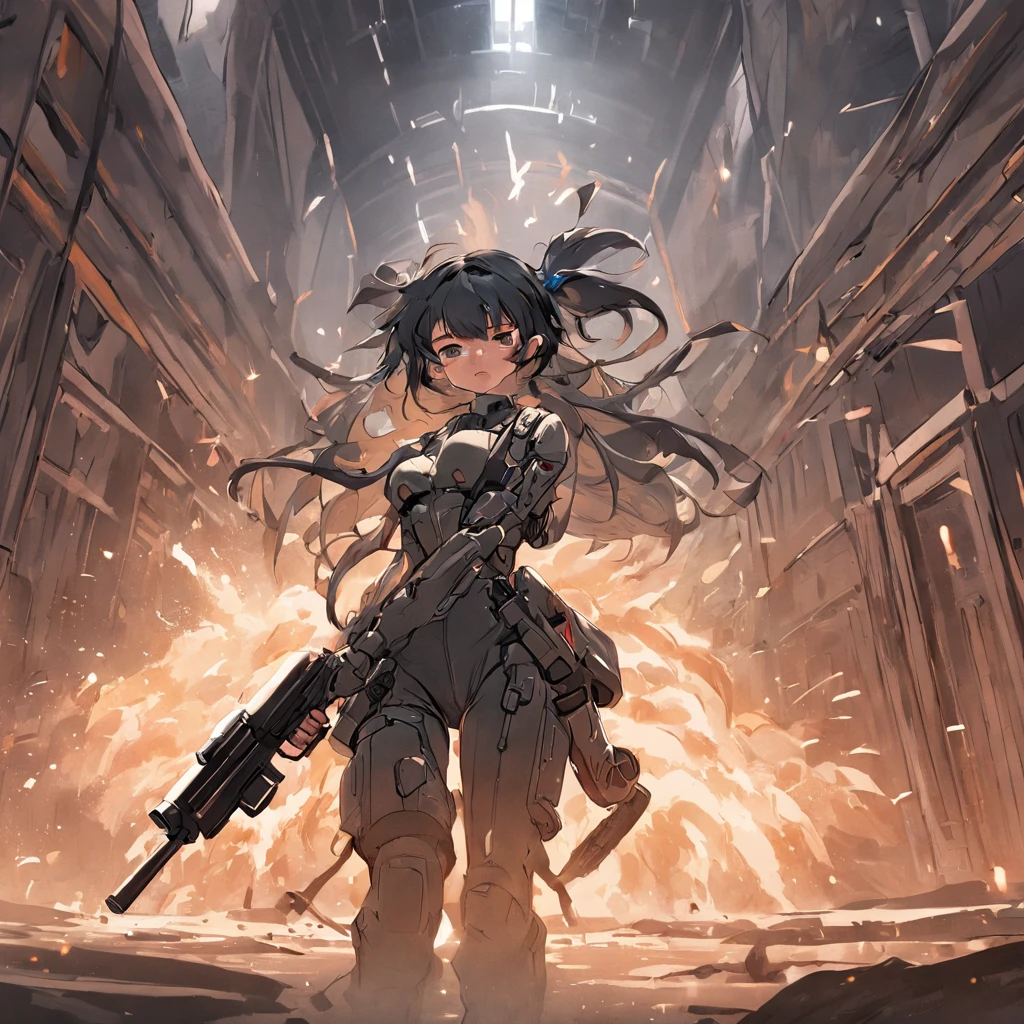 a group of 3 black clad futuristic military personnel with matte black helmet burst into an ancient toy mill, in the interior of the building, fictional world, exotic sci fi qualities, gun drawn, action scene, suspense, light flooding in from the open archway, volumetric lighting on the dust rising up, as(the group burst in running guns drawn sand dust billowing up from the ground dramatic)1.1 (White background:1.4),(Silhouette of a girl's head, Eyes closed, colorfull long hair, Oriental elements),(Chinese illustration)1.3 (paper art)1.3 (Quilted paper art)1.2 (reasonable design, Clear lines, High sharpness, Best quality, Very detailed, Masterpiece, movie light effect, 4K)