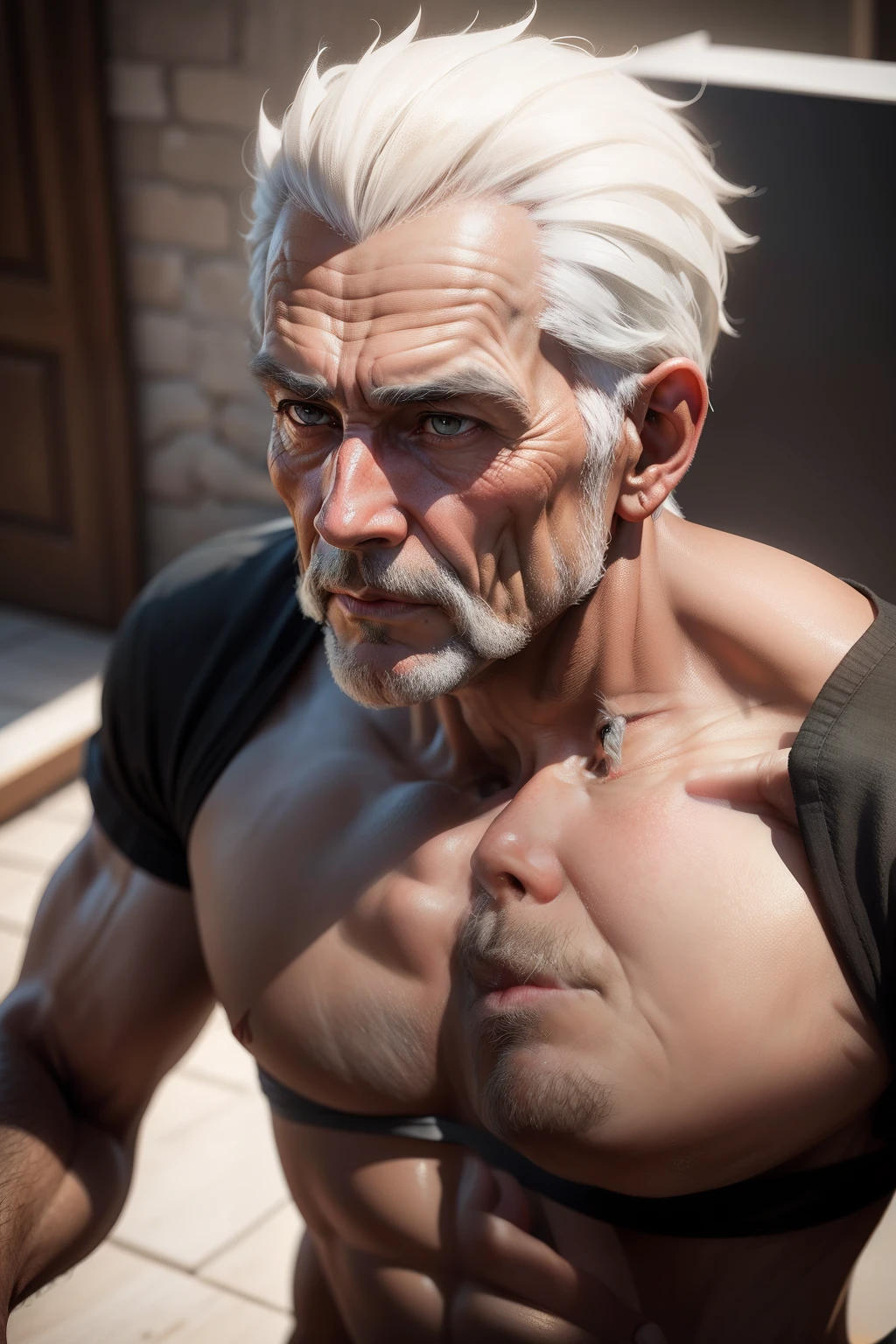man old, 4k, 3d, realist