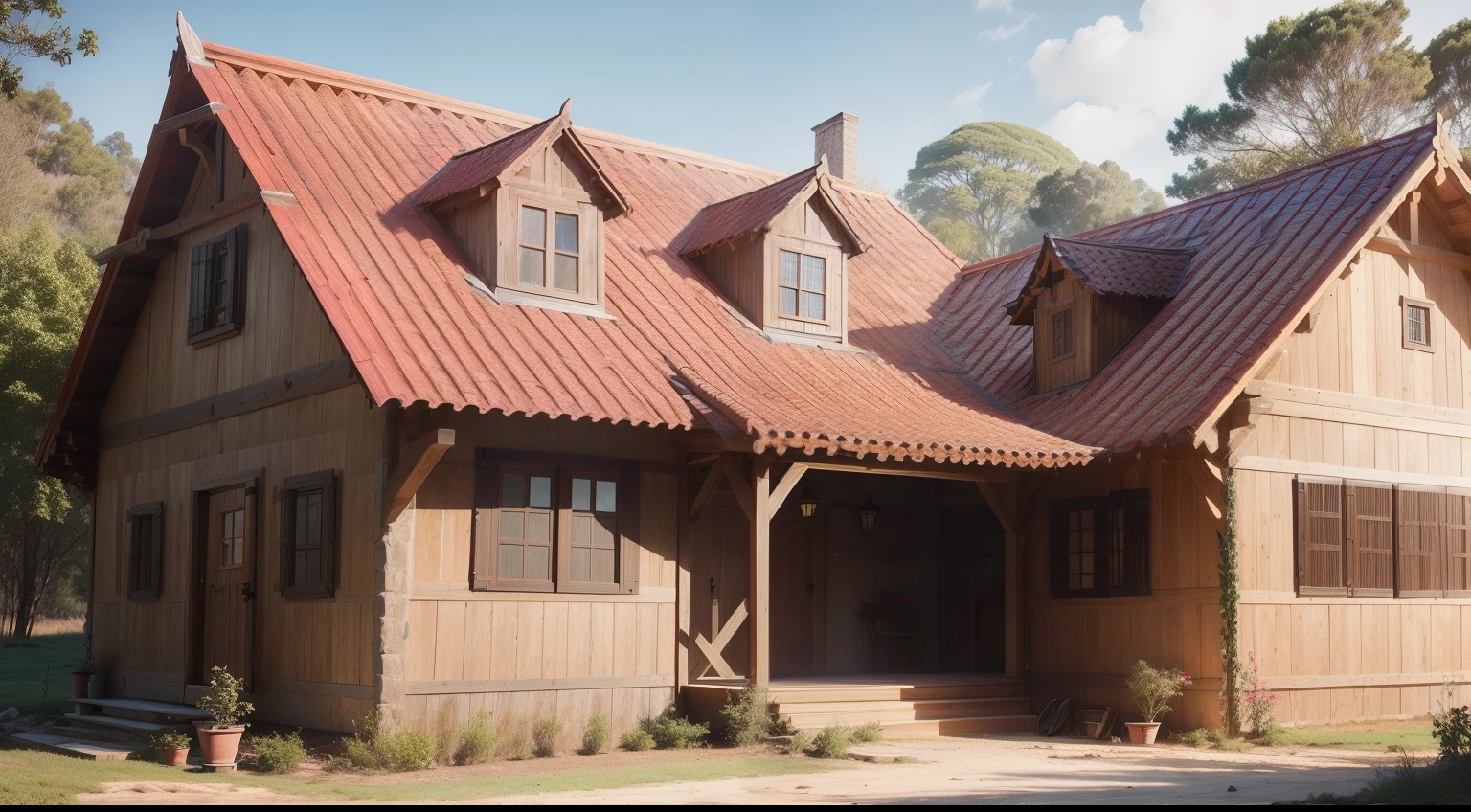 there is an OLD CARPENTER who is BUILDING A WOODEN HOUSE, CARPINTEIRO medieval, CONSTRUTOR DE CASAS MEDIEVAL, HDR, (renderizado, qualidade de obra-prima, melhor qualidade), Pureerosface_v1, ULZZANG-6500-V1.1,,Pureerosface_v1, Pureerosface_v1,