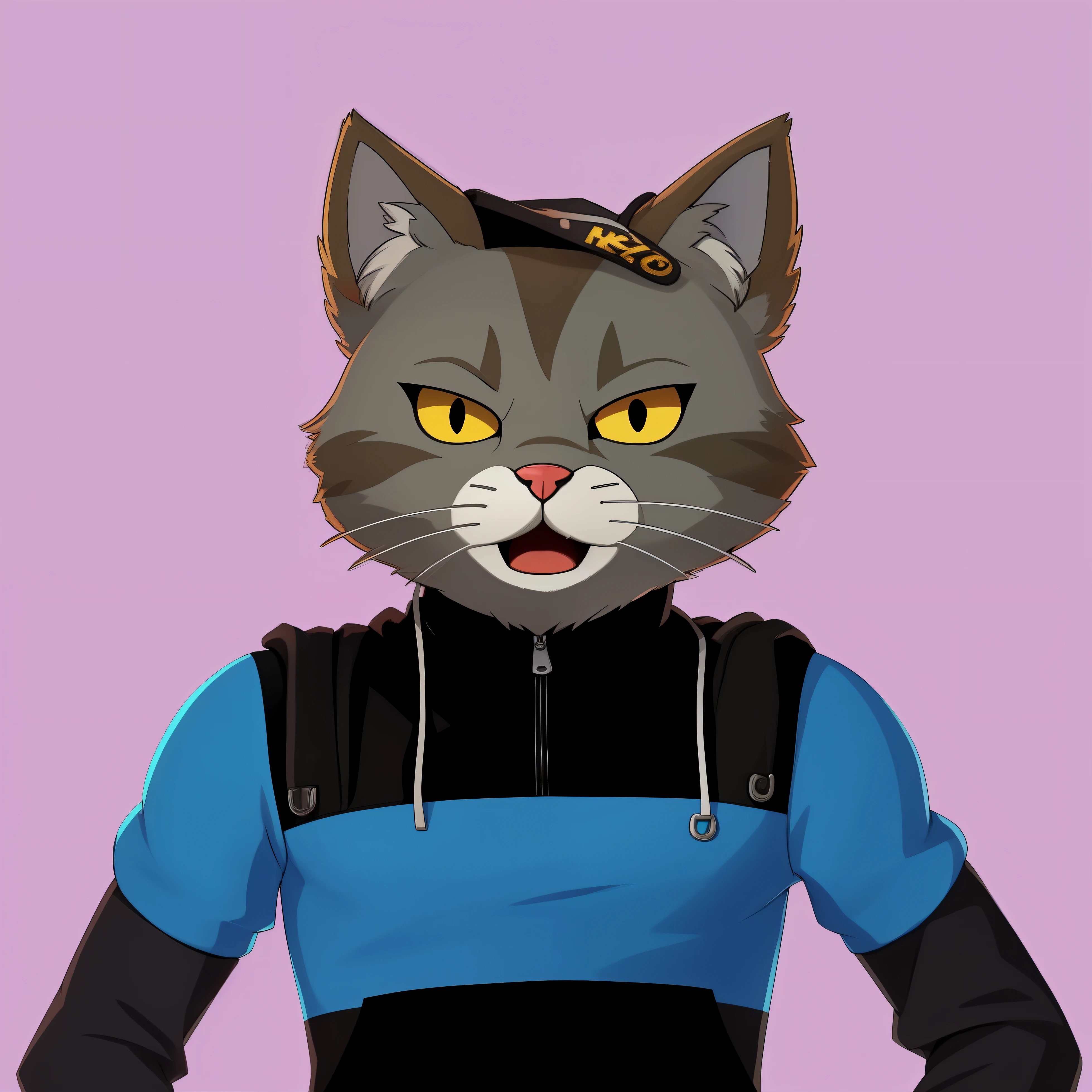 there is a cat with a hood and a hood, Retrato de personagem peludo, personagem peludo, gato antro, fursona furry art commission, um gato antro, Retrato de antro, fursona commission, Commission for High Res, desenho peludo profissional, generic furry style, Personagem altamente detalhado, retrato detalhado do caractere, arte fursona, retrato de personagem de mim
