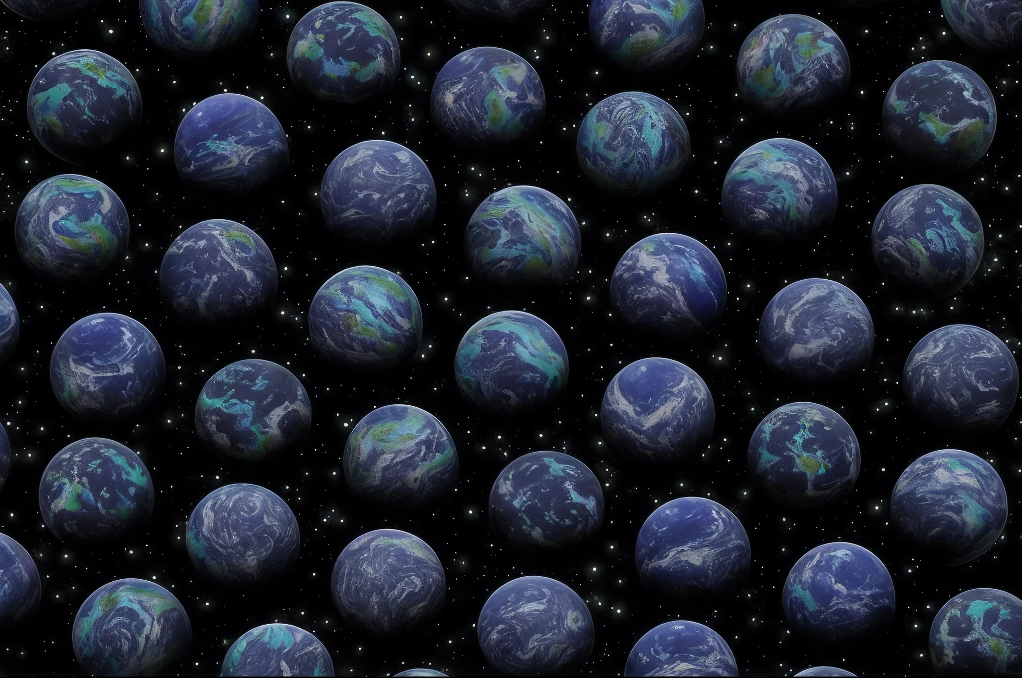 a close up of a bunch of blue and green marbled balls, planet earth background, planets on the background, floating planets, blue marble, globes, many eyes in space, big planet on background, mini planets, planets, dark blue planet, endless cosmos in the background, planet earth in the background, planets behind, psychedelic floral planets, planets in the background