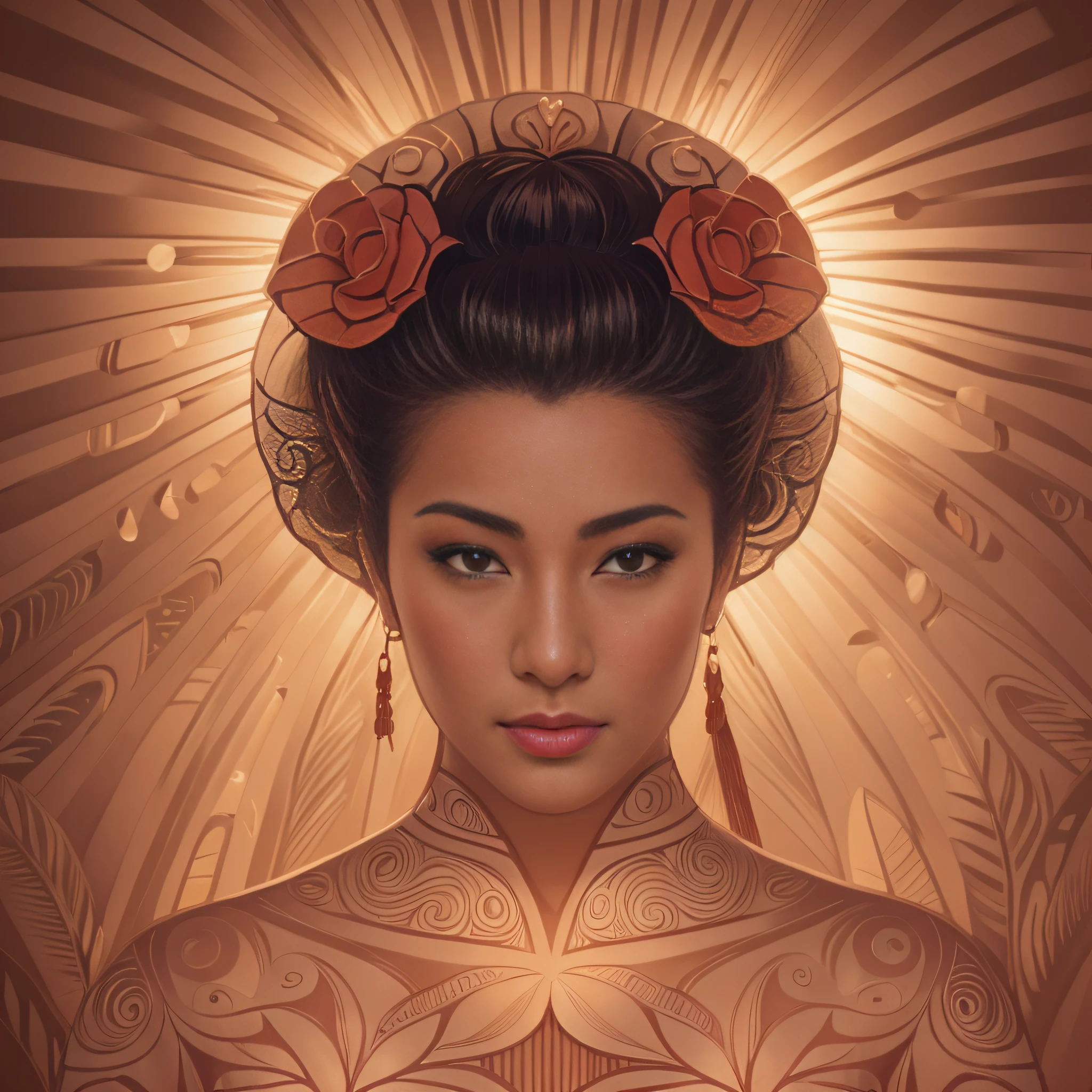 Naked Mexican female Fractal scrollwork