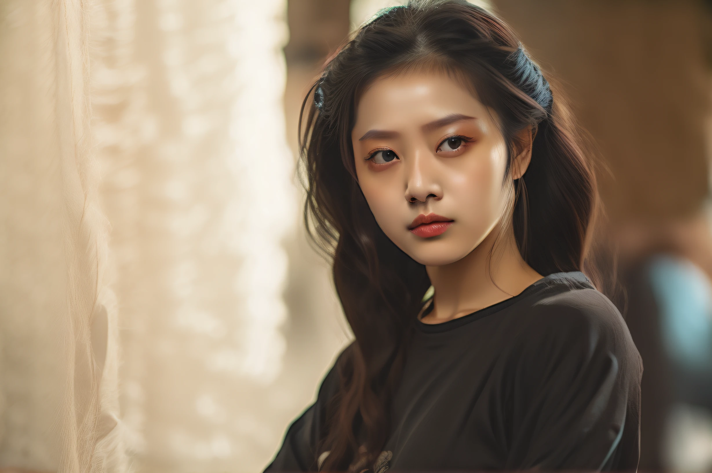 wuxia, girl, wind, moon