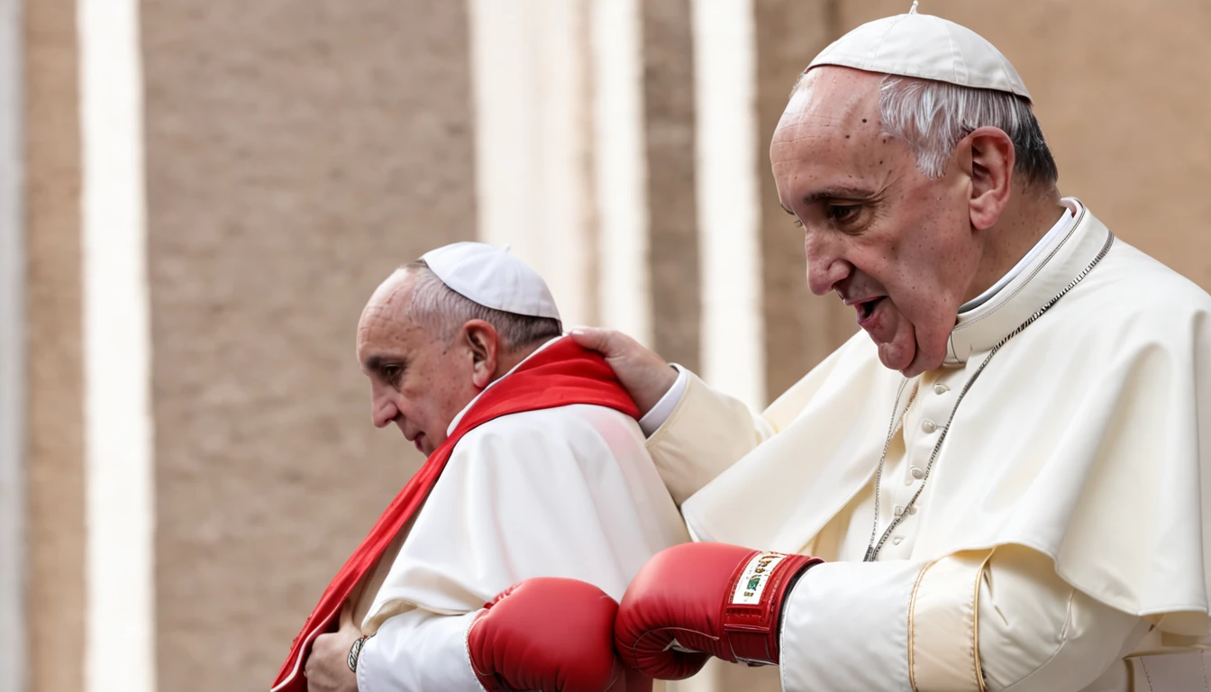 papa francisco lutando boxe relista