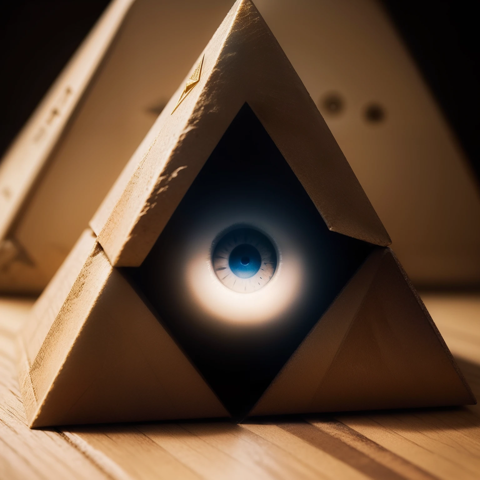 Pyramids、Small one eye around the center of the pyramid、Overall floating in the air、Deities々Right
