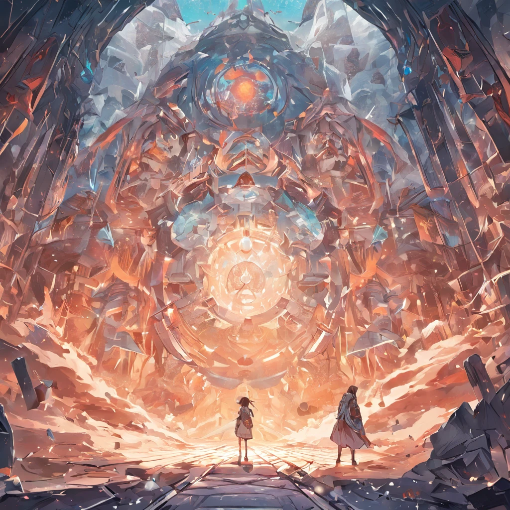 (White background:1.4),(You are in a place where time warps, and the past and future intersect. Ancient civilizations and futuristic technology blend together, creating surreal scenes.)，(paper art:1.3, Quilted paper art:1.2),( reasonable design, Clear lines, High sharpness,Best quality, Very detailed, Masterpiece, movie light effect, 4K )