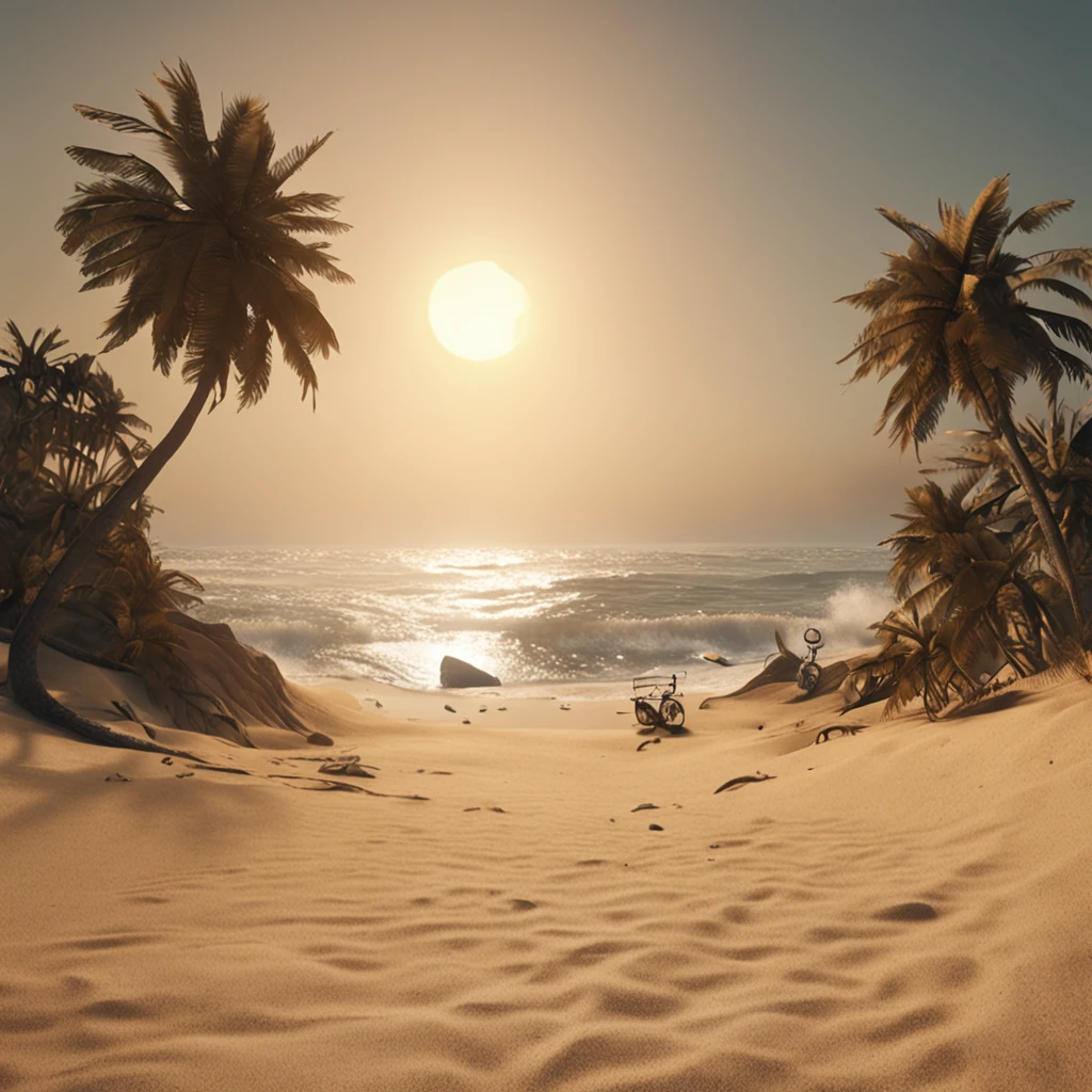 uma ostra na areia da praia, photorealistic render，The is very detailed，tmasterpiece，Miniatura