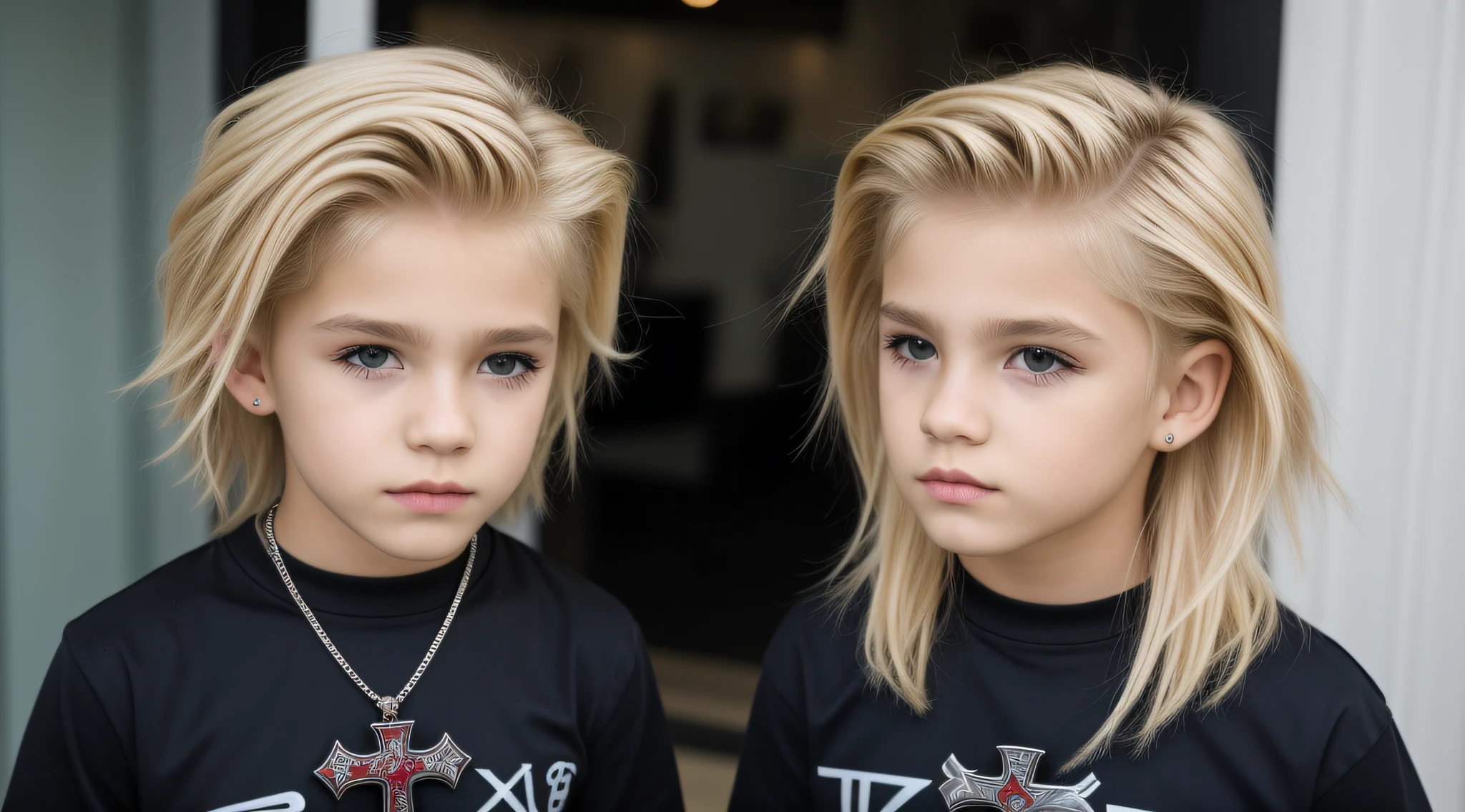 BLONDE HAIR KIDS MAN CABELO LONGO METAL HAIR , Gothic cross, cruz, CRUZES