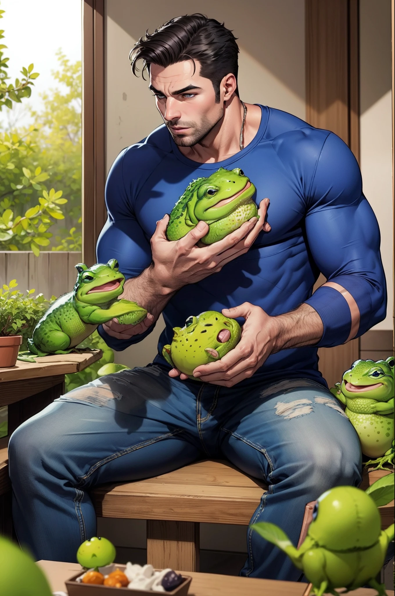 Homem comendo um sapo