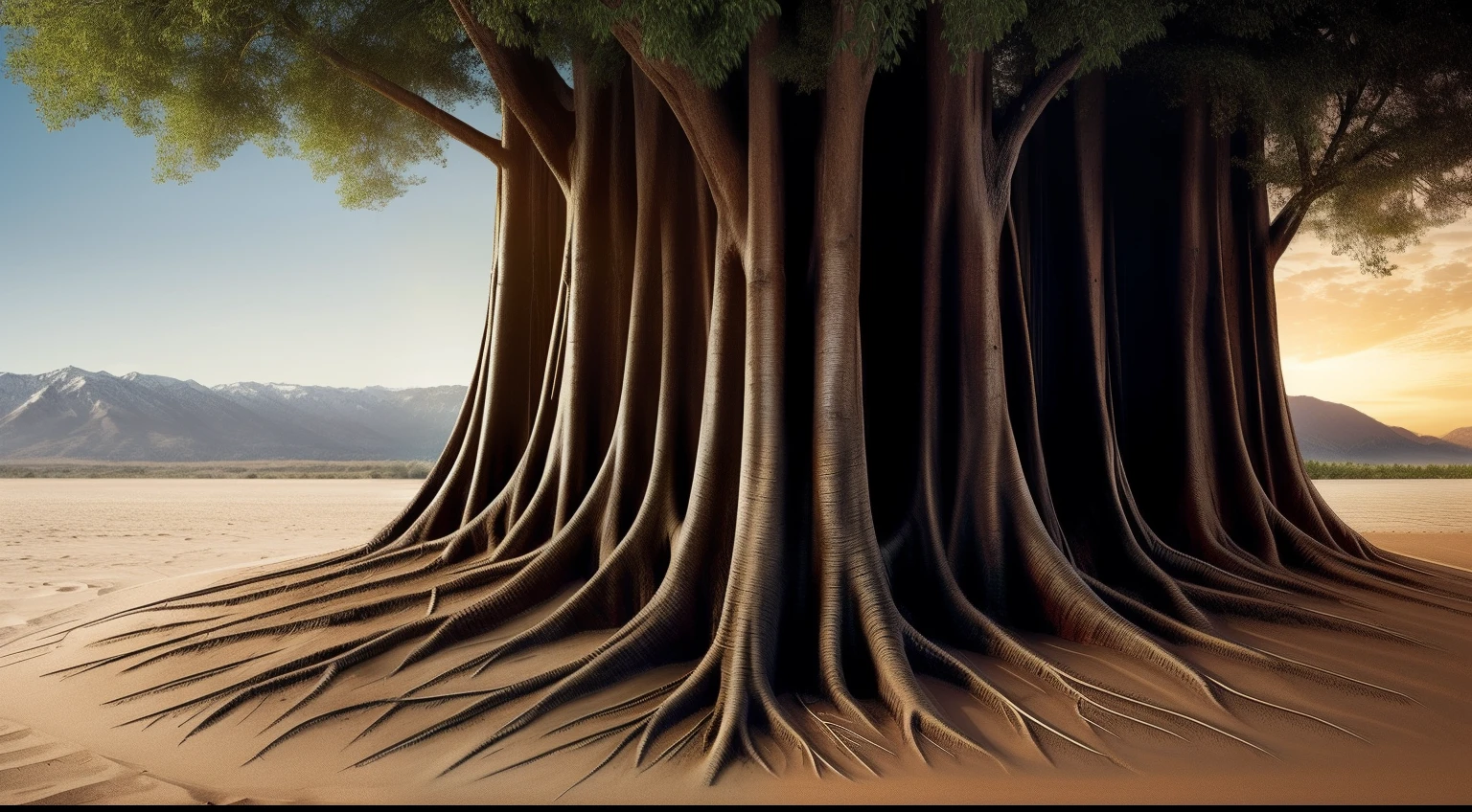 An image showing deep roots of a tree, symbolizing the solid humility that allows the tree to grow tall and strong. This image can convey the idea that humility is the foundation of true wisdom