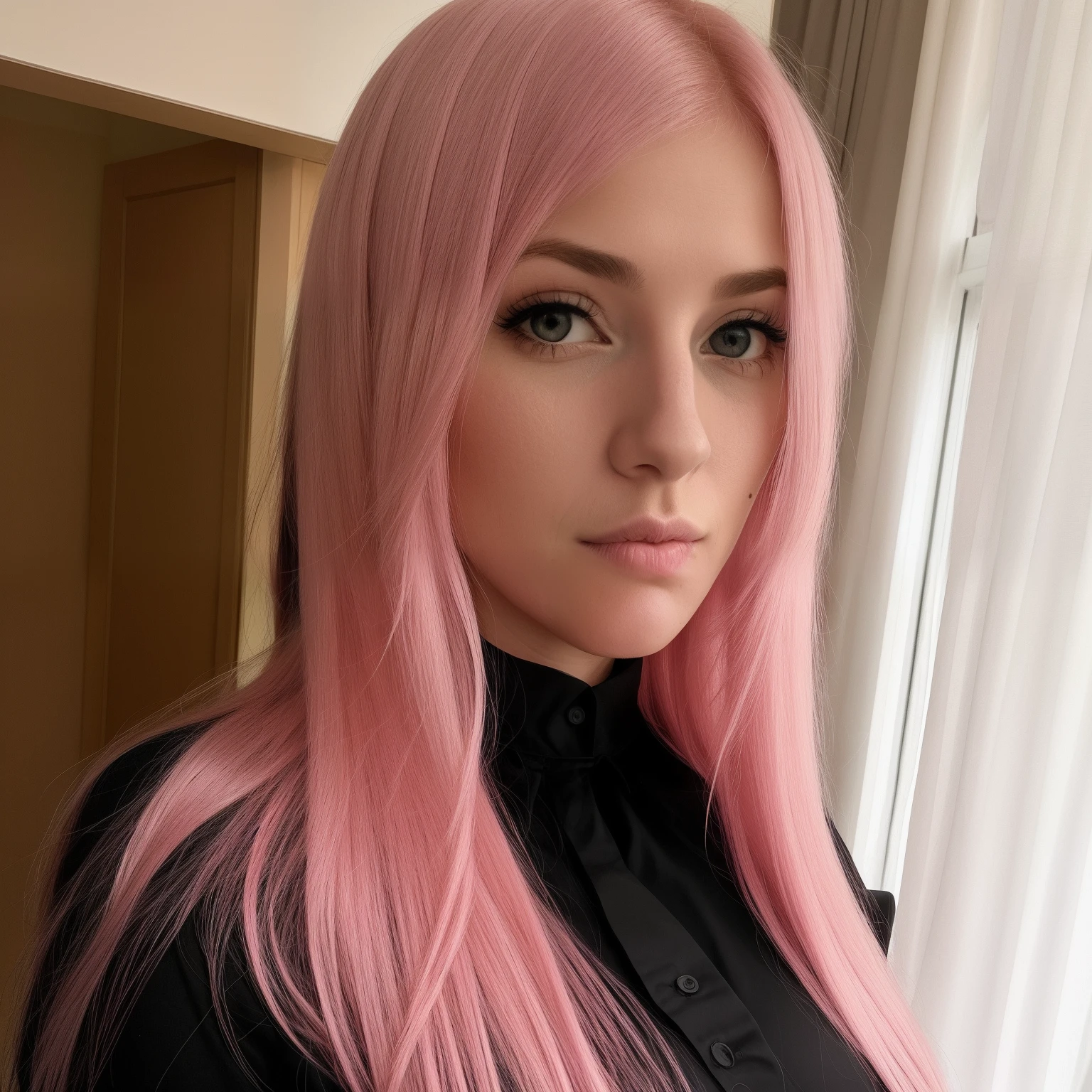 there is a woman with long pink hair and a black shirt, breasts exposed, 3 0 years old woman, 30 years old woman, 2 8 years old, anastasia ovchinnikova, 2 9 years old, profile image, 2 7 years old, 30-year-old french woman, magdalena radziej, meni chatzipanagiotou