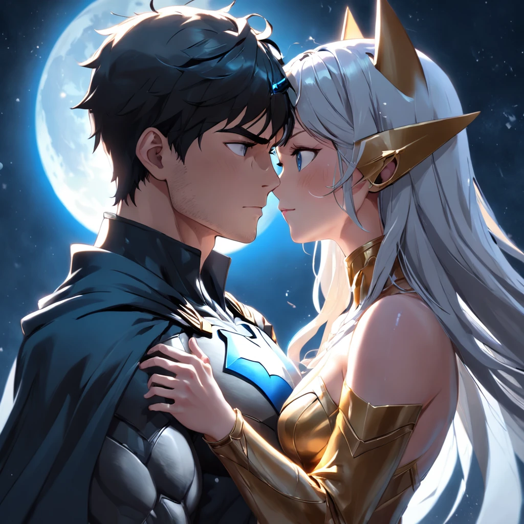 (Professional 3D rendering:1.3) de (Realistic:1.3) The most beautiful artistic photo in the world，Smooth function, Brilliant male hero, ((Batman e Mulher-Gato se encontram sozinhos em um telhado, your hearts wishing to connect. Como eles compartilham seus sonhos, Um toque suave e um olhar persistente falam muito. Under the moonlit sky, eles compartilham um beijo apaixonado, Knowing that your love is stronger than your superhero duties. interlaced fingers, They continue their mission, United and unstoppable.)), Full-body 8K drive rendering, action shot, poros da pele, very dark lighting, sombreamento pesado, um detalhado, detalhe face, (vibrancy, Fotogrdeia realista, Realistic, Dramatic, escura, foco nítido, 8k), (Roupas de couro preta:1.4), ((((Use skins)))), (Intrincado:1.4), decadente, (altamente detalhado:1.4), Pintura digital, rendering by octane, art stations, conceito-arte, liso, foco nítido, illustration, Do germe da arte, (Loish:0.23), Wlop Ilya Kuvshinov, e greg rutkowski e alphonse mucha gracias, (global ilumination, studiolight, Volume de Luz), chuva muito forte, floating particles, patife, genial, we, Corpo inteiroesbiano, ((Fundo escuro e antigo da cidade:1.3)),CGSesocieda,art stations