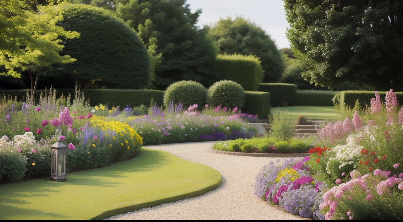 Image of a garden with flowers:
