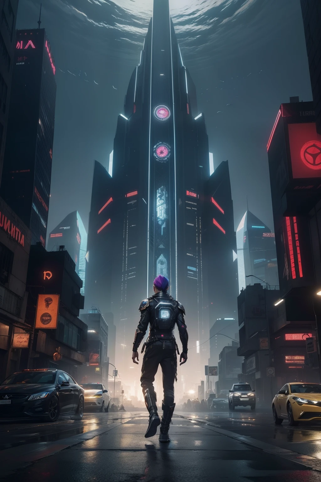 ((( com um homem andando em uma cidade))) uma roupa preta, inspirada em Hedi Xandt, 2 0 2 0, em , Maxim Sukharev, Cyberpunk))), intriga roupante, Anton Fadeev 8 K, na cidade, Directed by: Hedi Xandt, 1614572159 simetria, um rei preto em correntes de ouro e voltado apenas para a frente, brilho, Preto e branco, fundo branco, sem fundo, linha fina de tinta estilizada, vetor, desenho de tatuagem, African pattern hair, obra-prima, melhor qualidade, A futuristic 8K underwater city, estilo de arquitetura moderna, Foto realista, foto hiper detalhada, sky clear, cidade arruinada, Cyberpunk, Chuva
