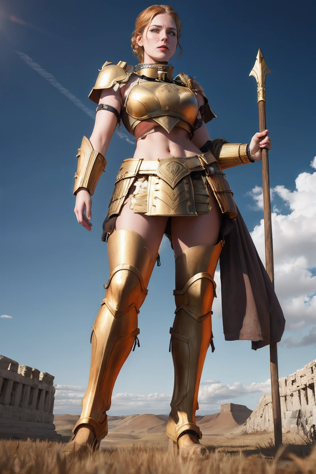 (8K, Best Quality: 1.2), (Masterpiece: 1.37), (american comics: 1.37), (Ultra High Resolution),(very sharp image),Full Body Shot, Perfect Female Body, 8K, Ultra Detailed, Walking Pose, Shot from the Front, Slow Motion, 21-Year-Old Female Paladin (Richly Decorated Armor,Small Breasts, Thin Waist,roman sandals Standing), (Highest Quality, Concept Art), (simulation: 1.2), (high sharpness), Masterpiece, best quality, (highly detailed photo: 1.1), realistic photography