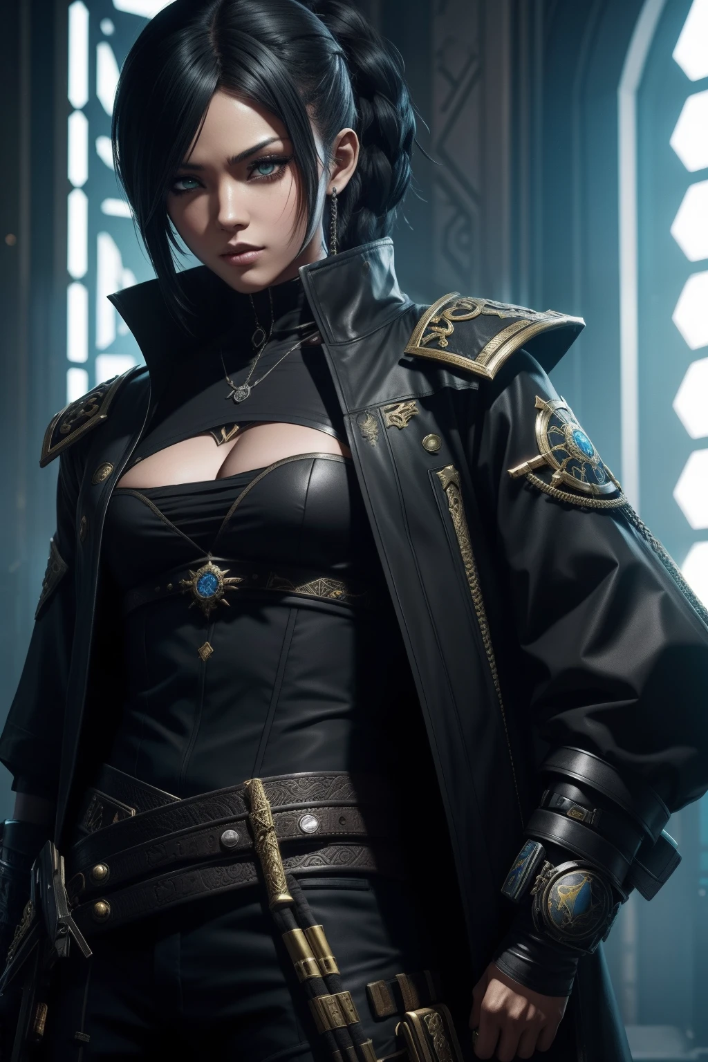 um close up de um grupo de pessoas com armas e armaduras, traje carmesim, blade and soul, lunar themed attire, personagens do jogo, Tema carmesim, Feiticeiros Cyberpunk Africanos, como personagem em tekken, filho de sparda, inspirado em Xul Solar, roupas cyberpunk, roupas diversas, several character designs, d&d arte do personagem dark sun, Da NCSOFT