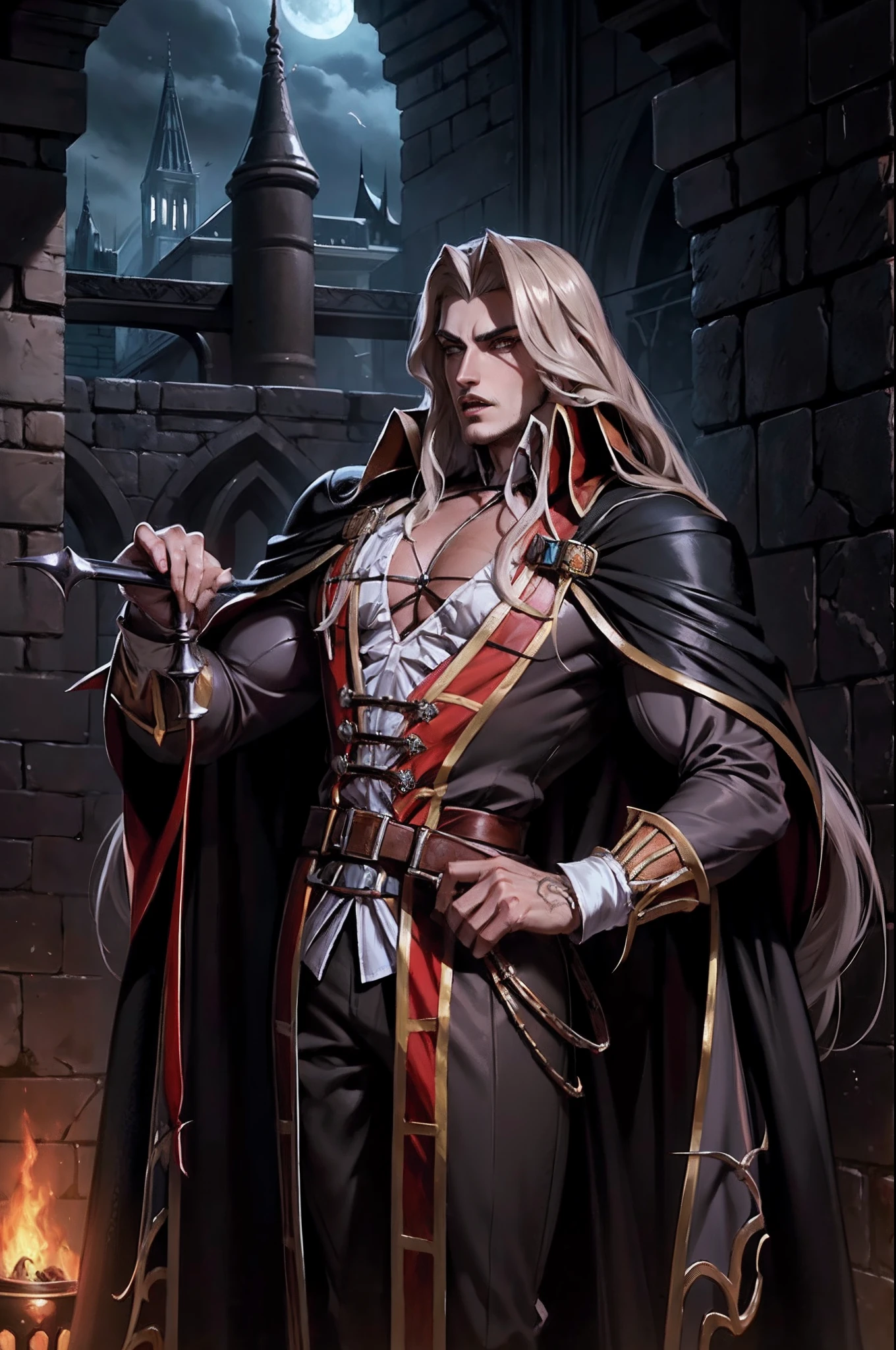 Castlevania Shadow Lord hyper realistic super detailed Lord Dracula handsome muscular complete Moroccan different angle of view of the same character hyper realistic super detailed