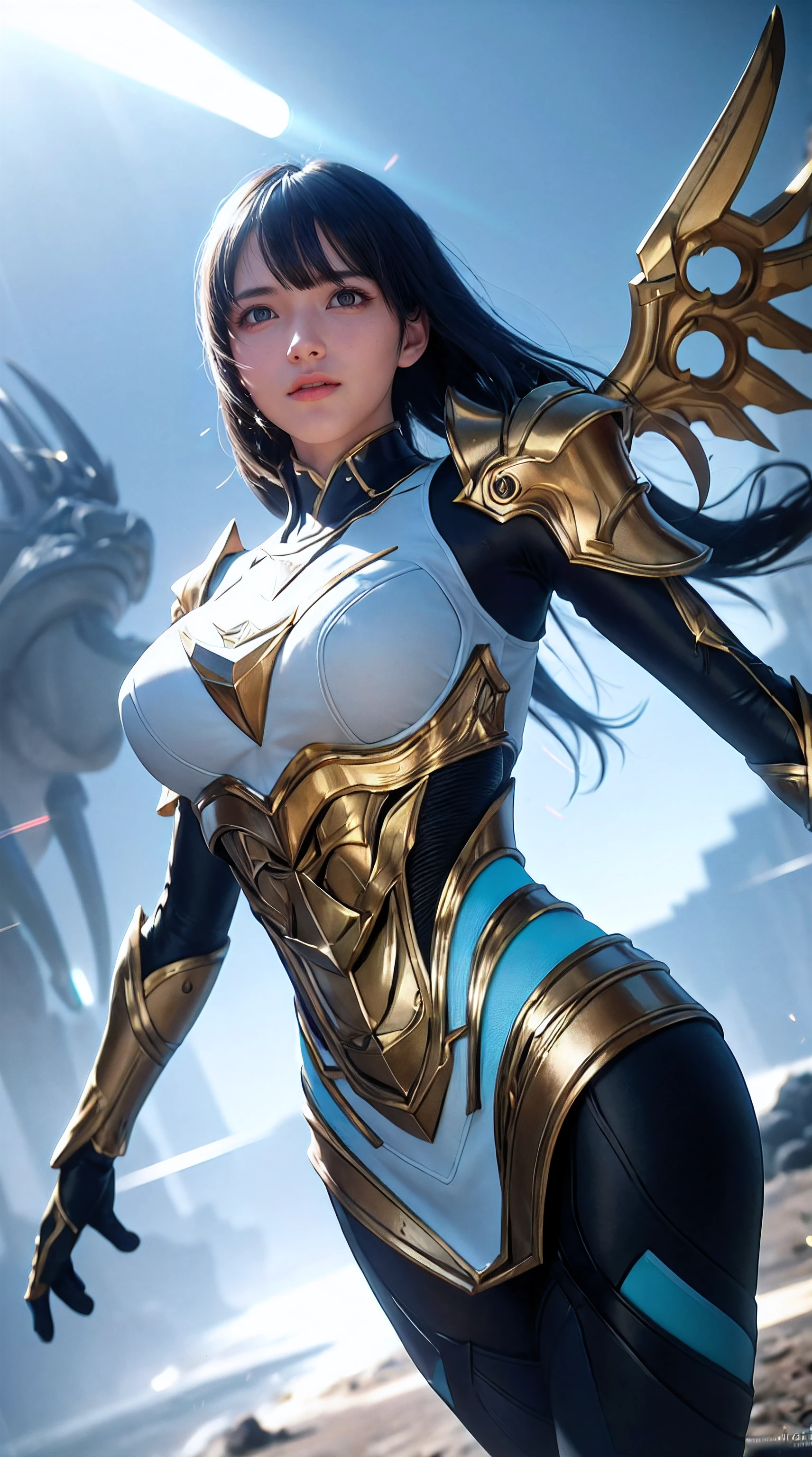 upper body,solo,[:(black background:1.5):90],Gradient background,1mechanical girl,(1kaijin:1.2),curvy,lights on armor,mecha headglass,Luminous Arms,laser eyes,expressionless,glowing skin,dynamic angle,
colorful,outline,hdr,ray tracing,nvidia rtx,subsurface scattering,pbr texturing,post-processing,anisotropic filtering,depth of field,maximum clarity and sharpness,16k raw,luminescent particles,cinematic lighting,lens flare,dramatic_shadow,fantasy,chromatic aberration, intricate details,ultra high res,photorealistic,dramatic lighting,