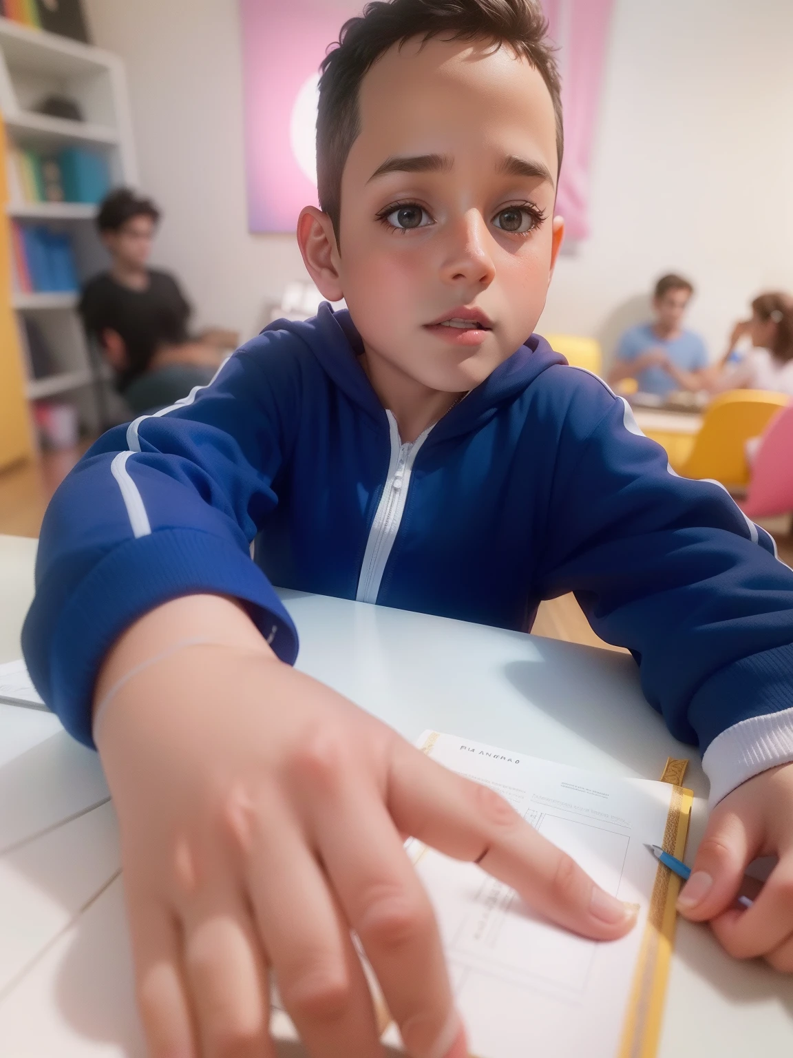 criar um personagem com fundo branco, para um livro infantil estilo pixar 3d