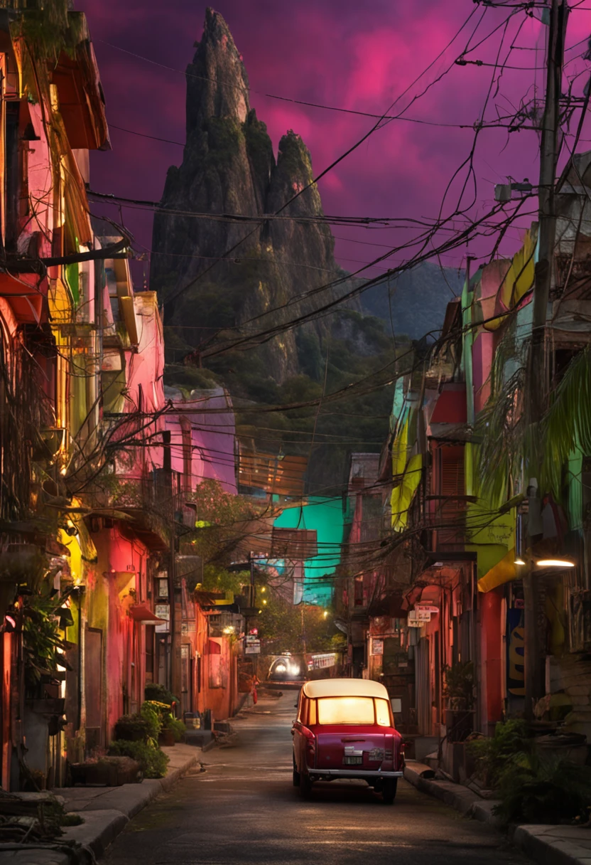 Um eletricista,with a lamp in hand, na montanha verde,in high resolution