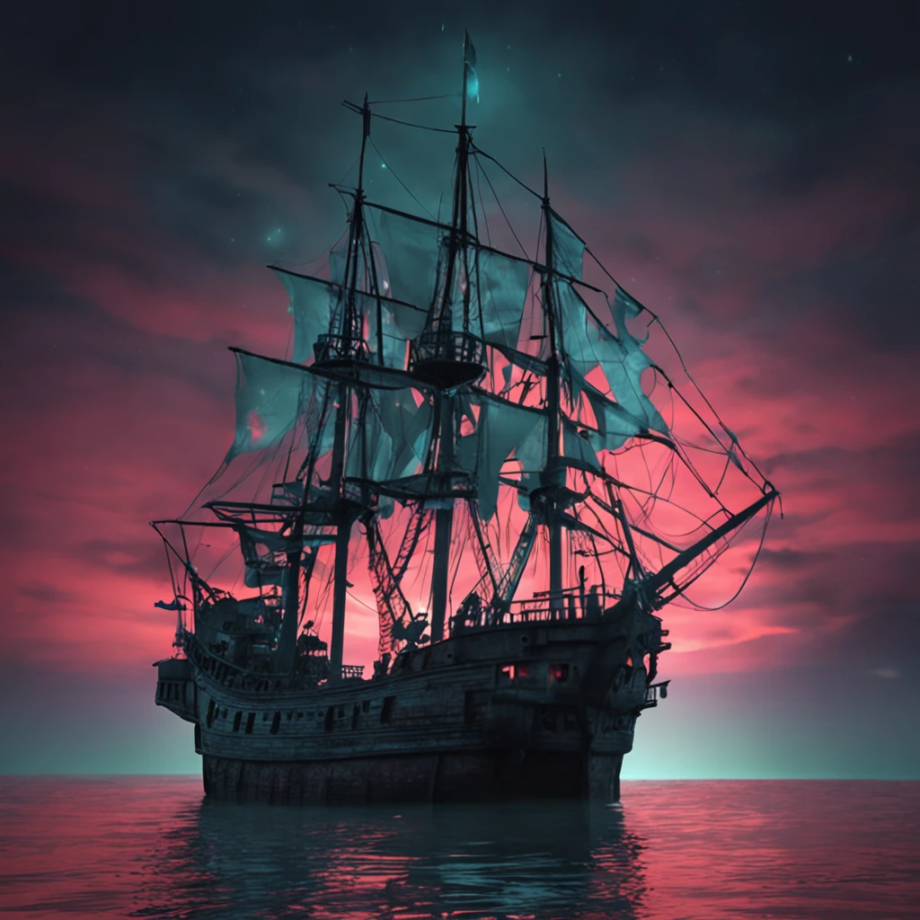 Army of ghost ships at night. barco pirata, 4k, apariencia, Un hiperrealista, Kinematic ::n_Dibujo de estilo, Defectos de baja calidad, dollface, juegos, anime