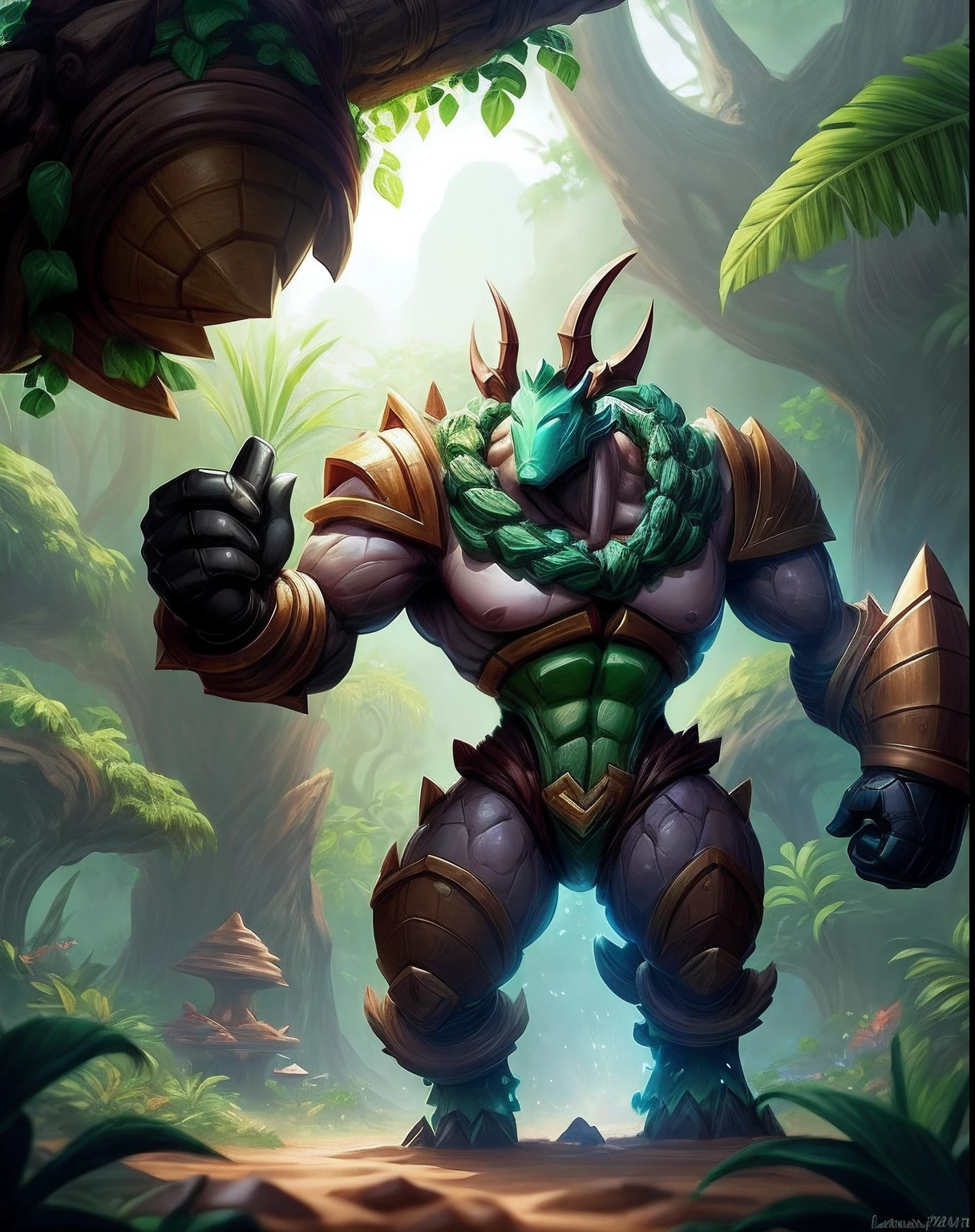 Malphite, league of legends, plantas