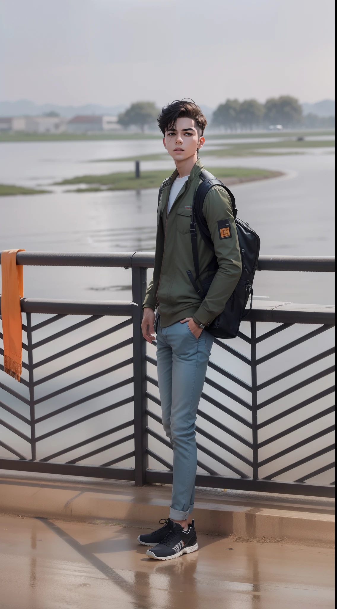 Smart boy action beckground
