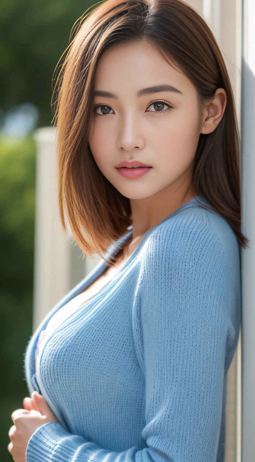 ((top-quality、8k、masterpiece:1.3))、女の子1人、Beautiful woman with slender abs:1.3、(Long、爆乳:1.2)、cardigan:1.1、hyperdetailed face、A detailed eye、二重まぶた、(((Photograph the whole body)))