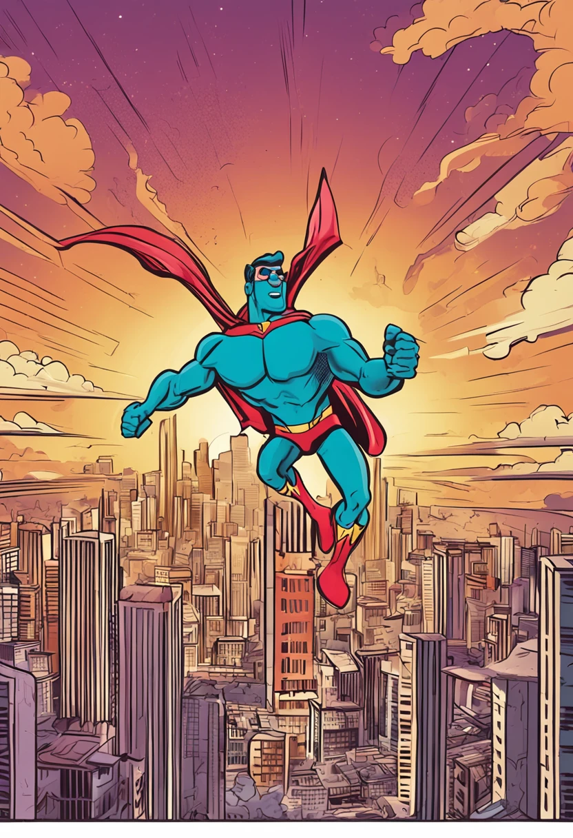 Cartoon Super Flying Man