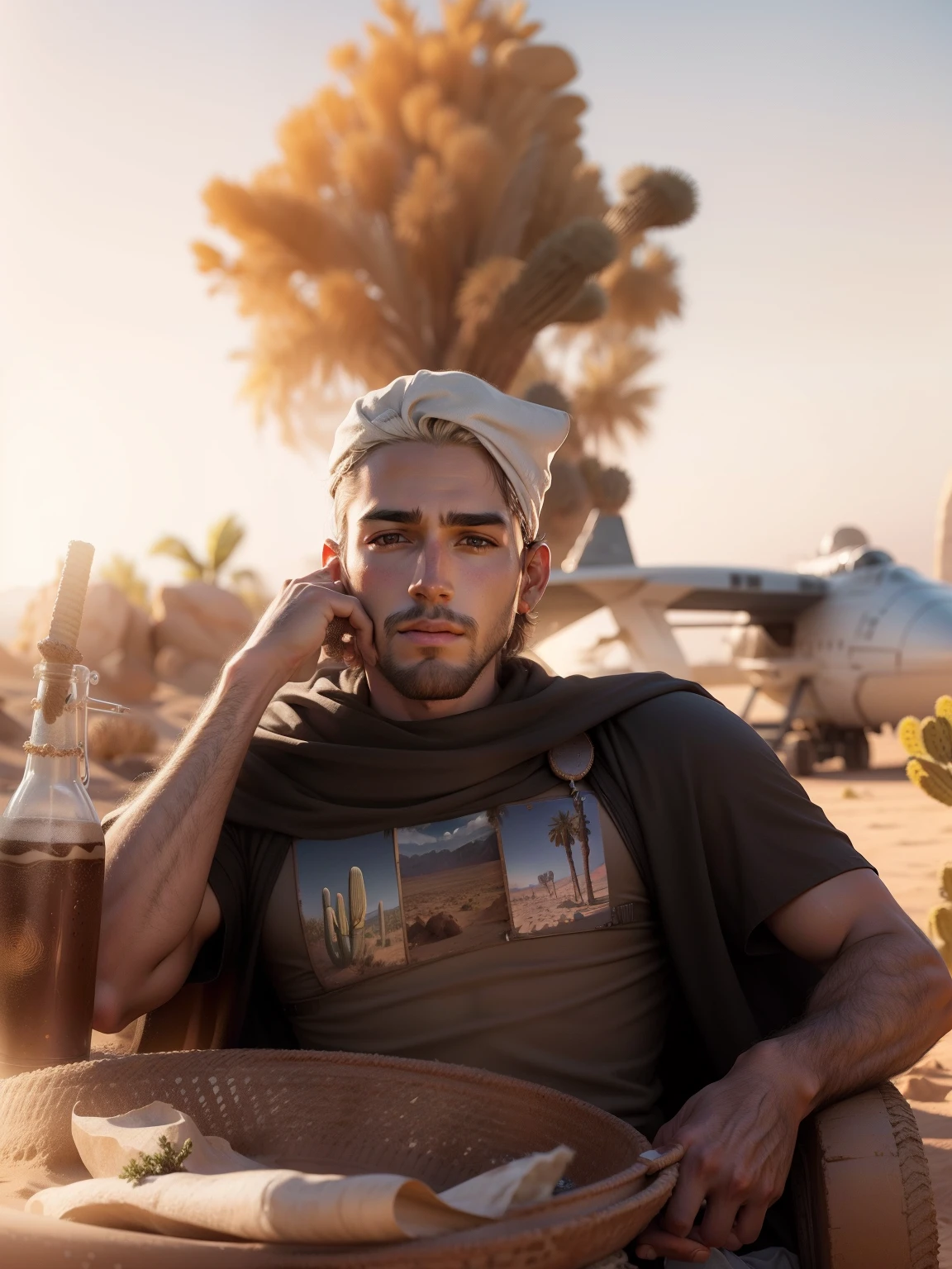 Change the background to a desert, realistic face , handsome boy, hd photography, hyper realistic 8k