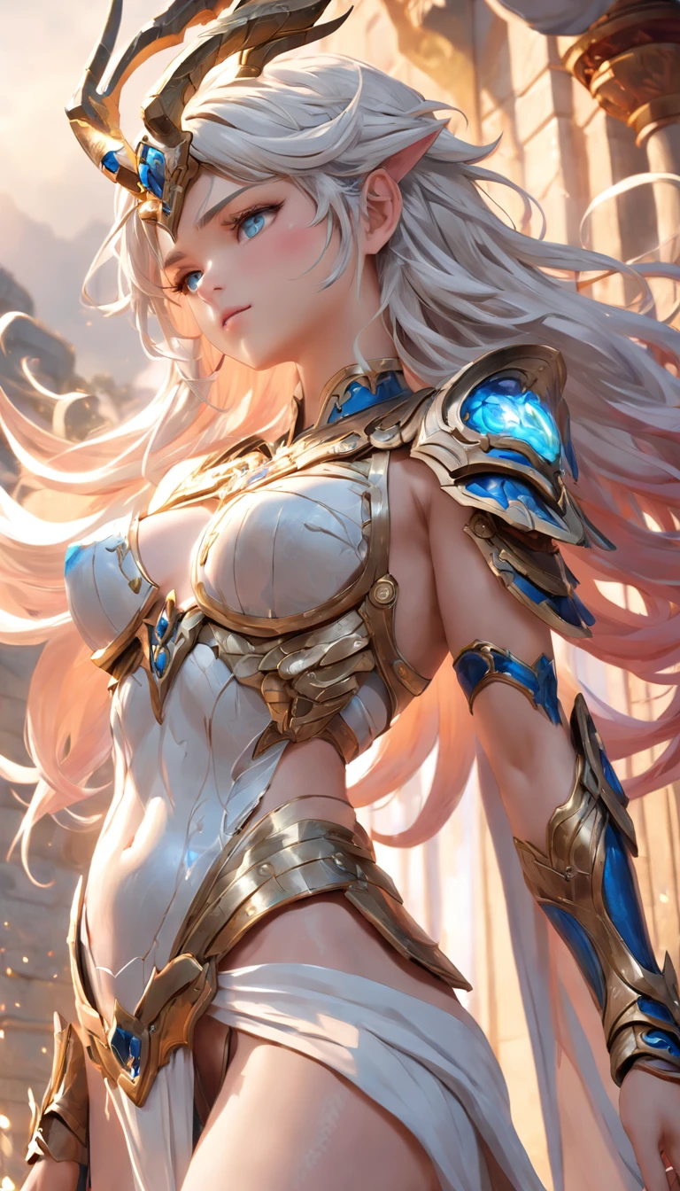 (extremely detailed CG unity 16k wallpaper:1.1), (Denoising strength: 1.45), (tmasterpiece:1.37), side lighting, lifelike texture, Full-body female Greek gods wore intricate armor, Control a white dragon, Glowing skin, Detailed cuirass, Wild flowing hair, tattoos on the arms, bigbreasts, Art germ, Ultra-detailed intricate artistic trends in ArtStation ternary colors, intricately details, god rays, sparkle, glowing light, UHD, award winning