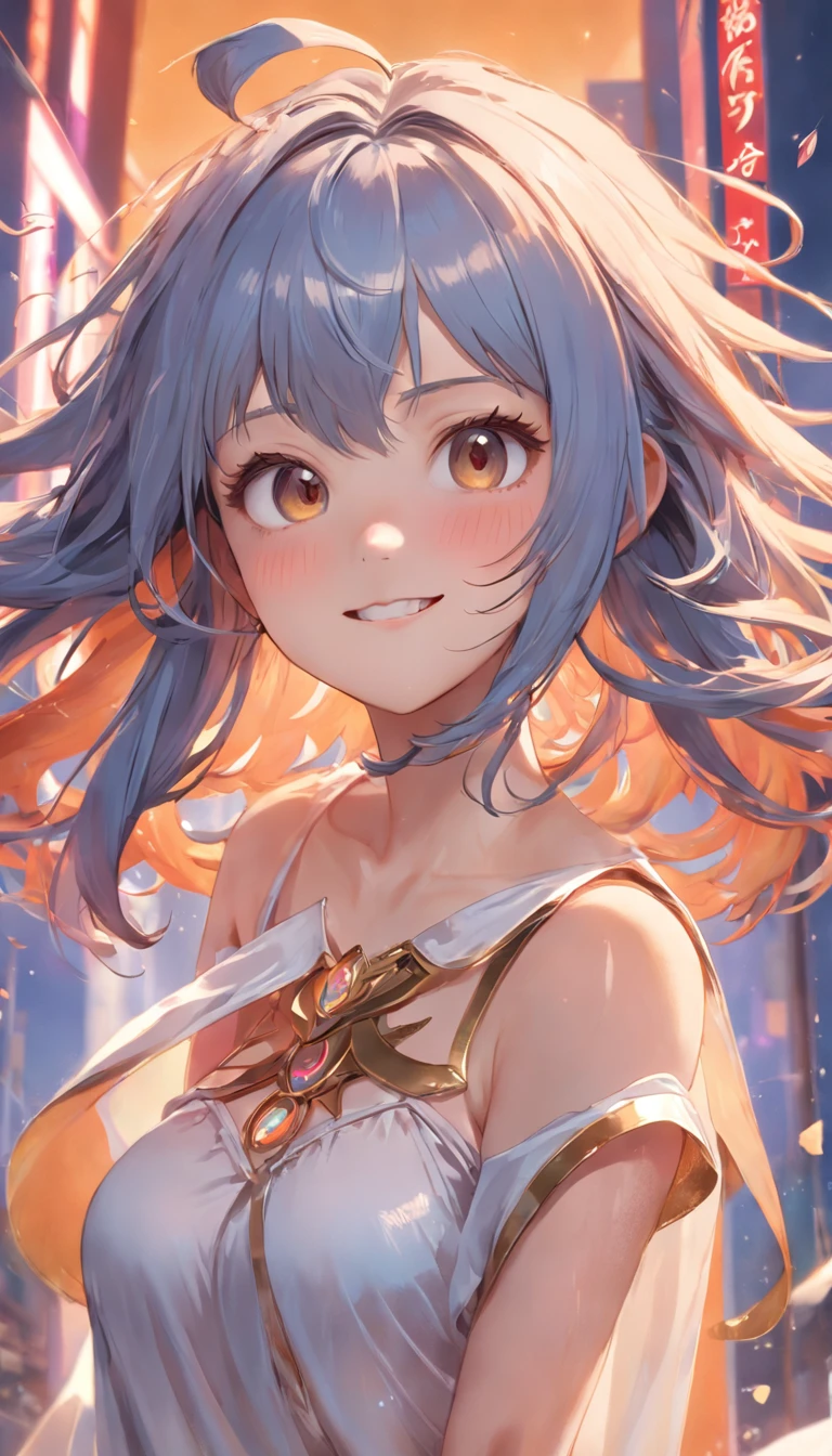 (Full body posing:1.5), (colorful:1.2), (extremely detailed CG unity 16k wallpaper:1.1), (Denoising strength: 1.45), (tmasterpiece:1.37), (A beautiful baby face girl:1.2), Age 20 years, upper body, (phoenix eye:1.3), Three-dimensional facial features, （white teeth）, (The inner corners of the eyes droop:1.2), (Upturned outer corner of the eye:1.4), (largeeyes:1.4), (Fat gills:1.4), (Bob Hairstyles:1.5), Straighten your hair, Have temperament, (Neat bangs:2.2), (Thick bangs: 2.2), (Bangs that cover the eyebrows: 2.2), (Ji Shifa 1.2), Slightly long eyelashes, (Smile:1.4), (with fair skin:1.5), （Symmetrical face shape left and right:1.2）, Happy smile, 中景 the scene is, best qualtiy, (tmasterpiece：1.5), （realisticlying：1.37）, ultra - detailed, simplebackground, A high resolution, glint, (Pastel color: 1.2), the golden ratio, (half-closed eyes:1.1), realistic, SOLO, Cinematic lighting, god rays, sparkle, glowing light, 8K, ccurate, Textured skin, UHD, award winning