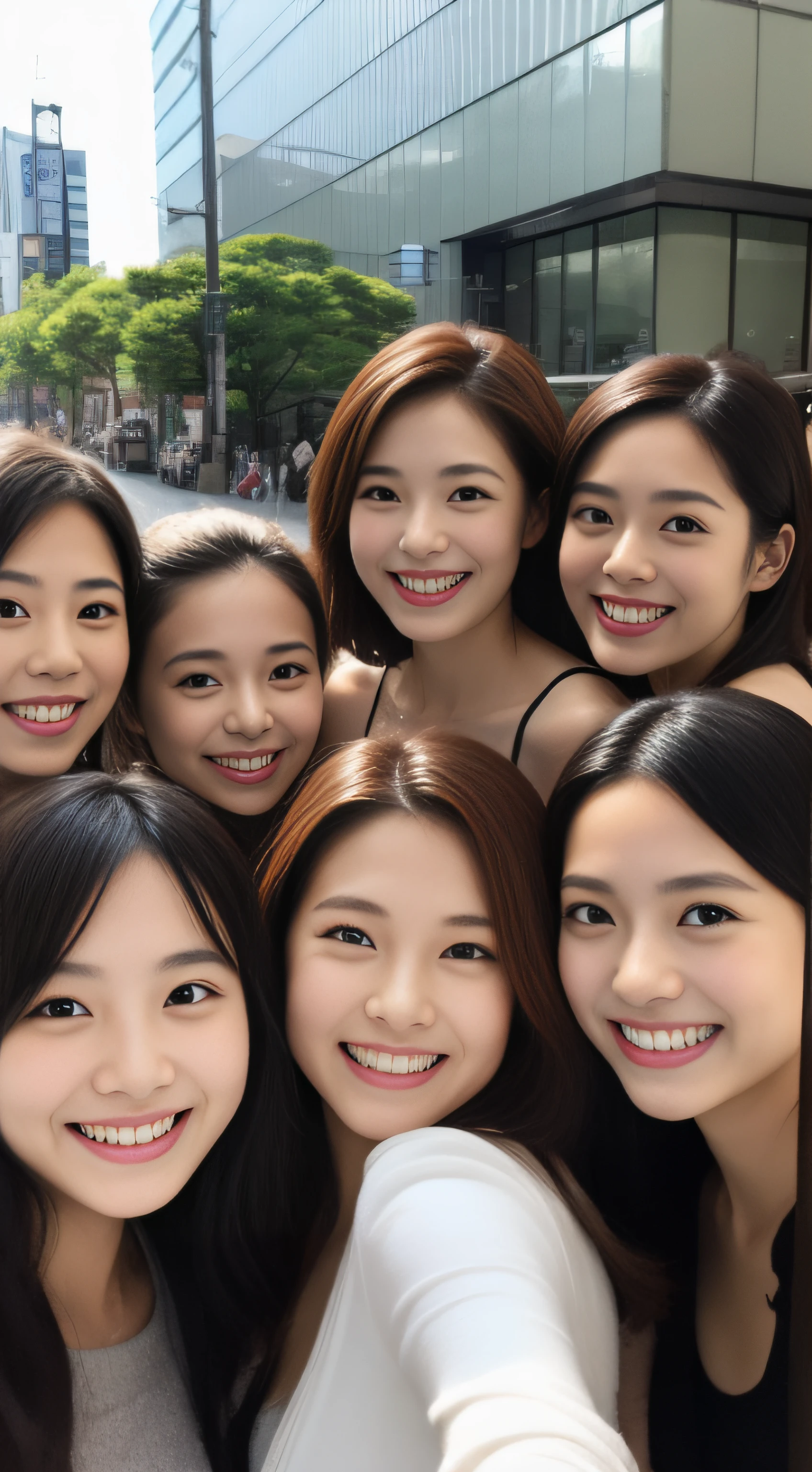 Actress group、hiquality、A hyper-realistic、healthy、Smiling expression、Slender perfect figure、Japan beauties、Beautiful eyes、Beautiful skin、Tokyo Downtown