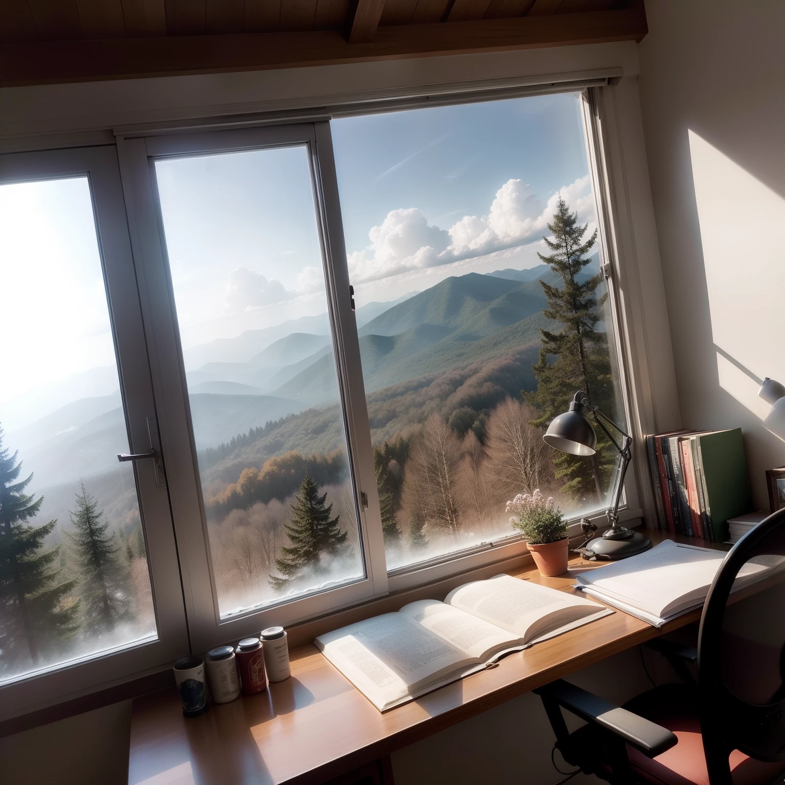 study You can see the forest from the window Atmospheric